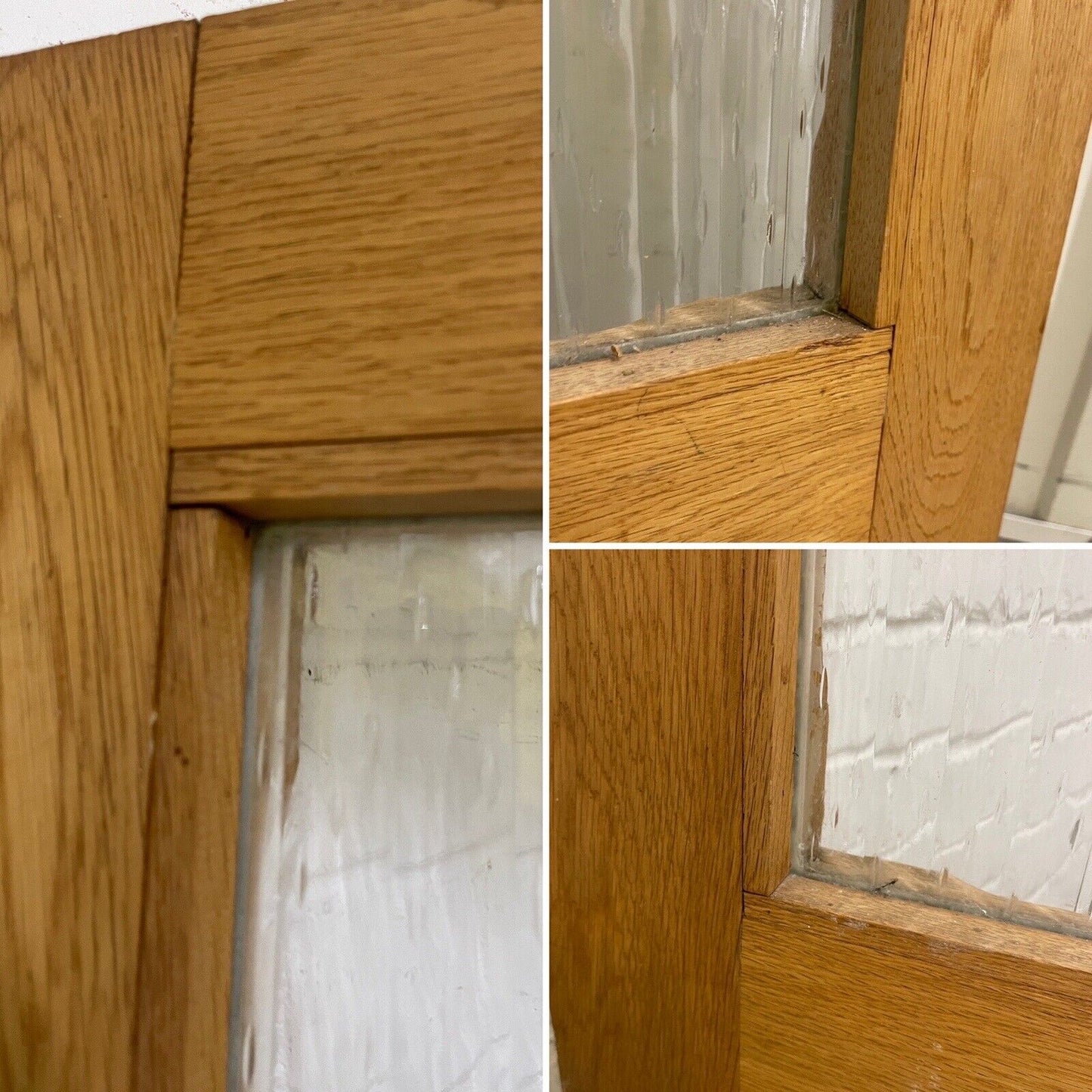 Reclaimed  Reeded Glass Internal Arts and Craft Door 1960 or 1970 x 835mm