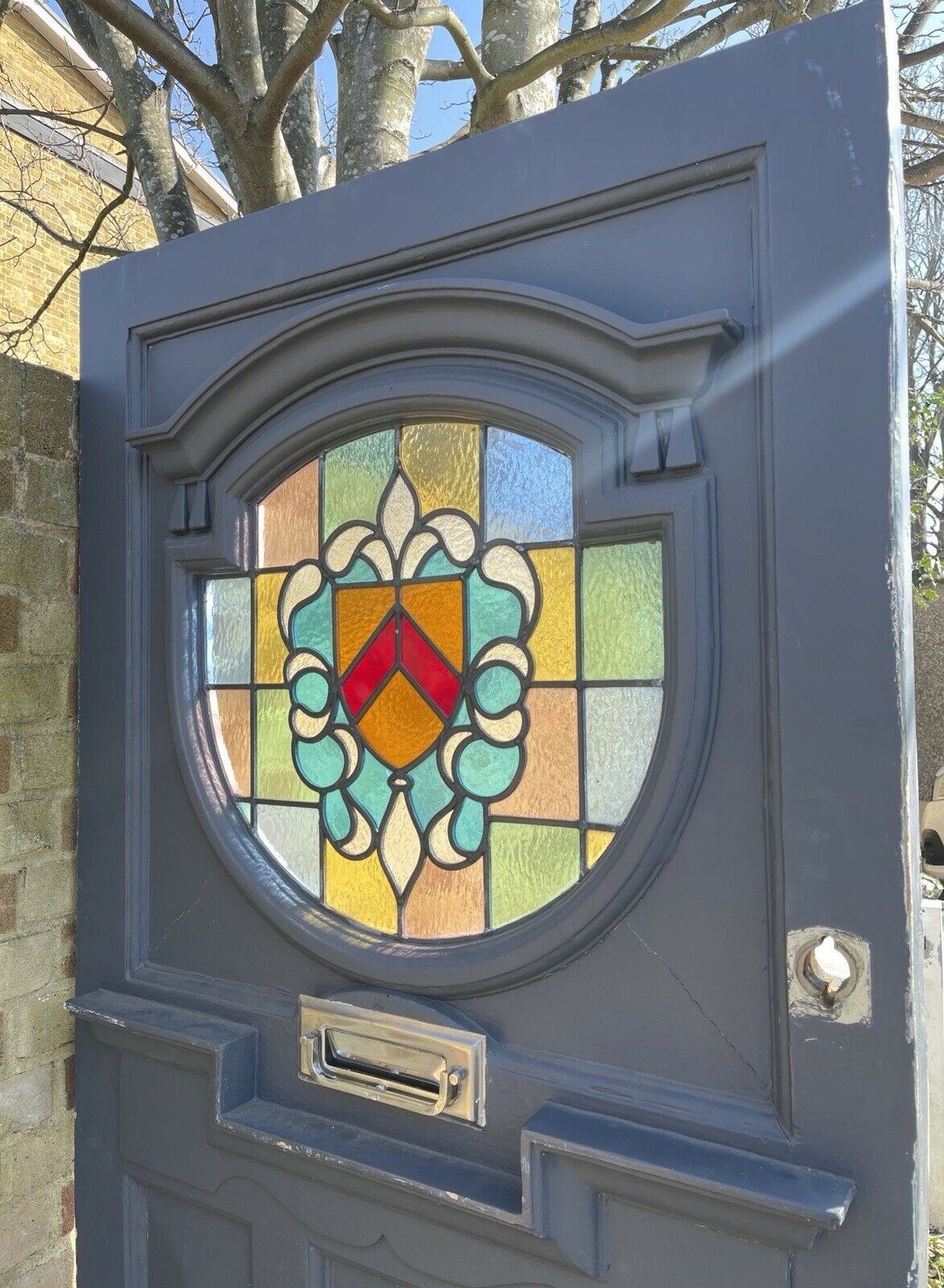 Reclaimed Old Edwardian Victorian Wooden Panel Front Door 2125mm x 915mm