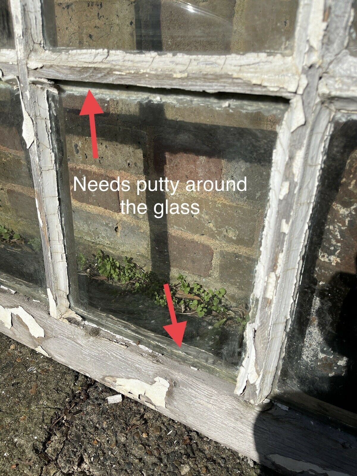 Large Reclaimed Old Georgian 10 Panel Wooden Sash Window