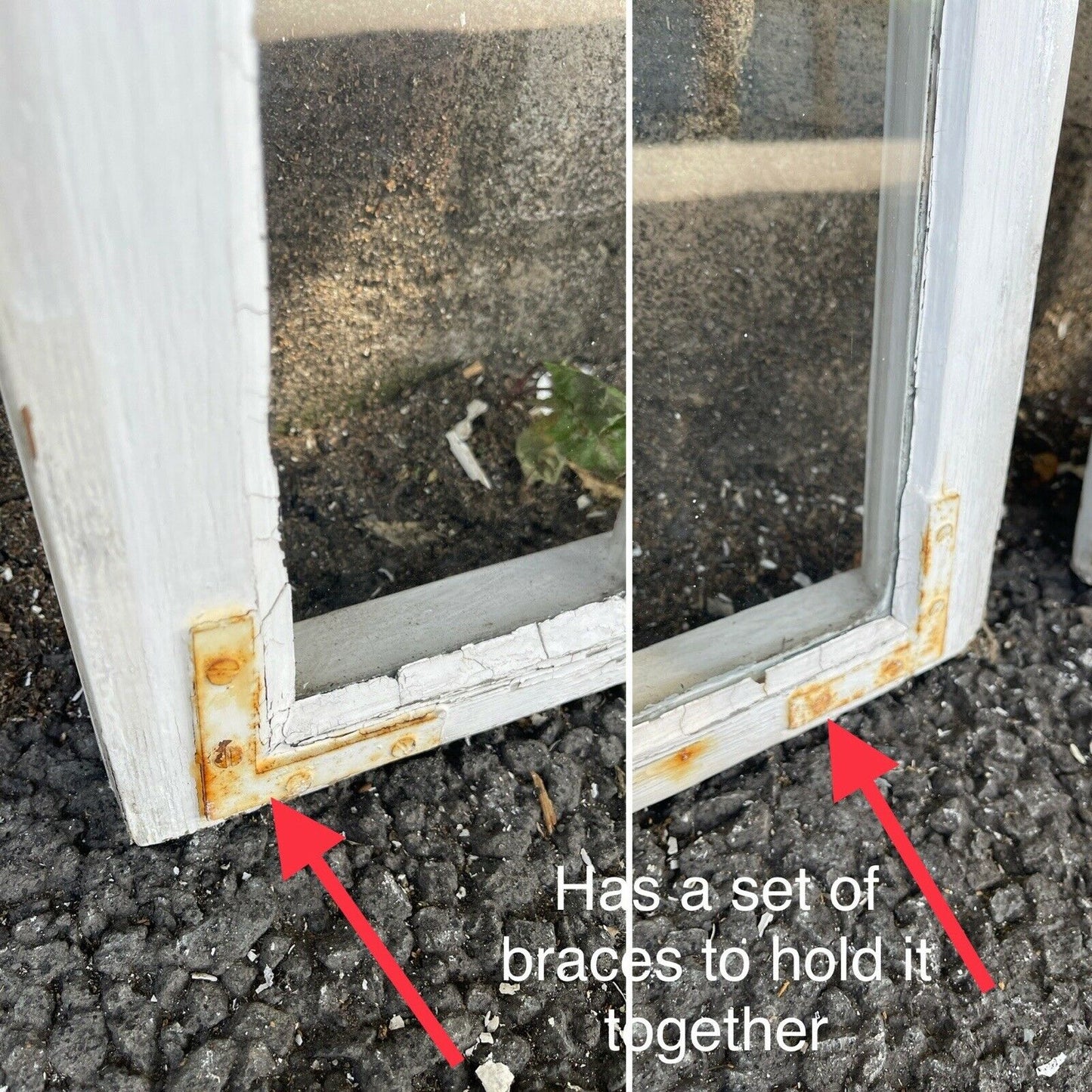 Reclaimed Old Victorian Edwardian Wooden Panel Top and Bottom Sash Window