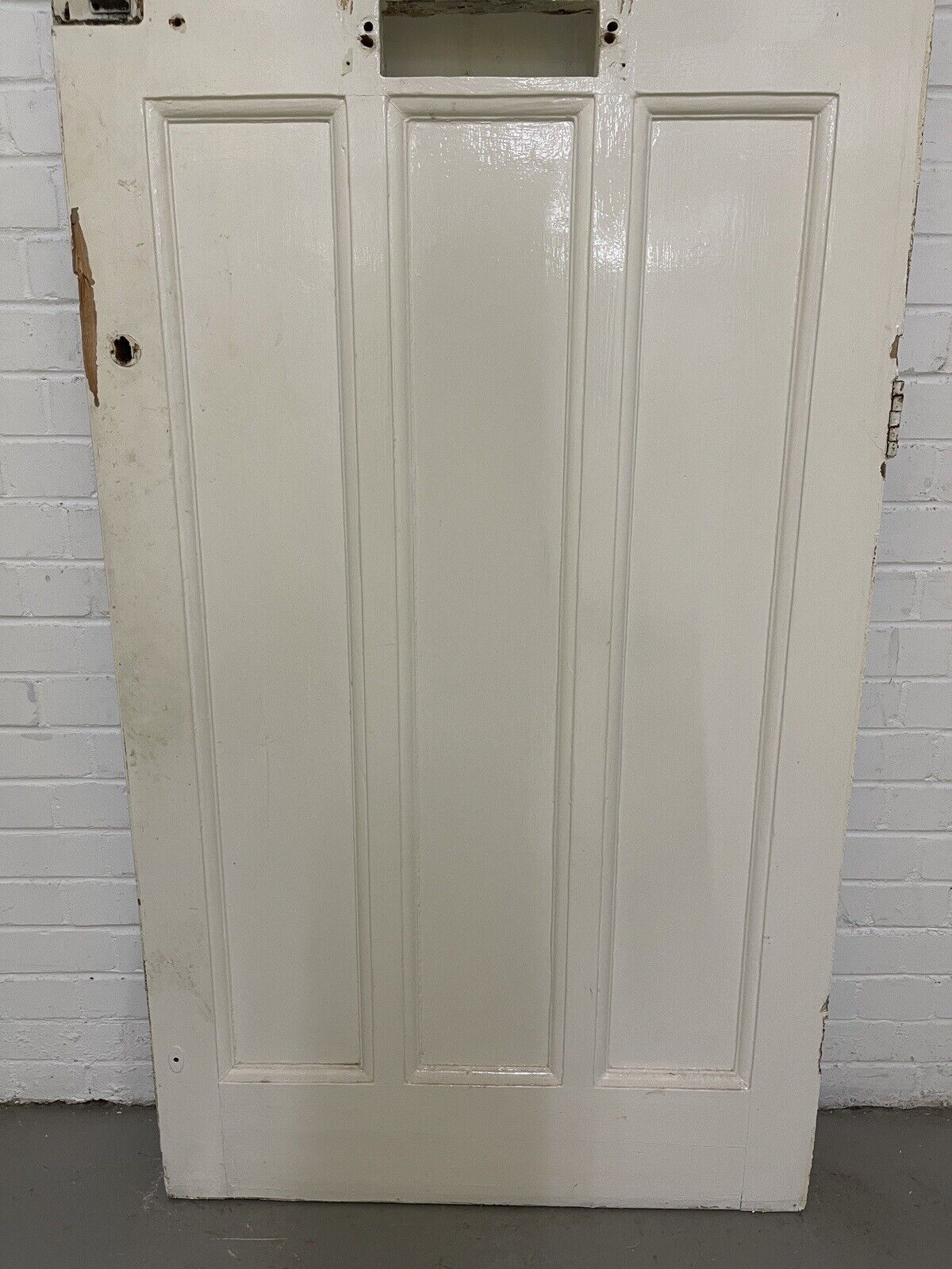 Reclaimed Victorian Edwardian Wooden Panel Stained Glass Front Door 2076 x 860mm