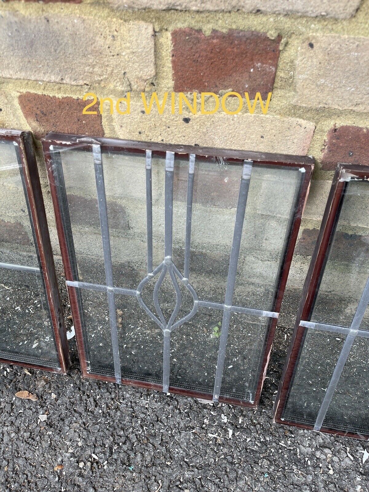 Job Lot Of Four Leaded Light Double Glazed Stained Glass Panes Panels