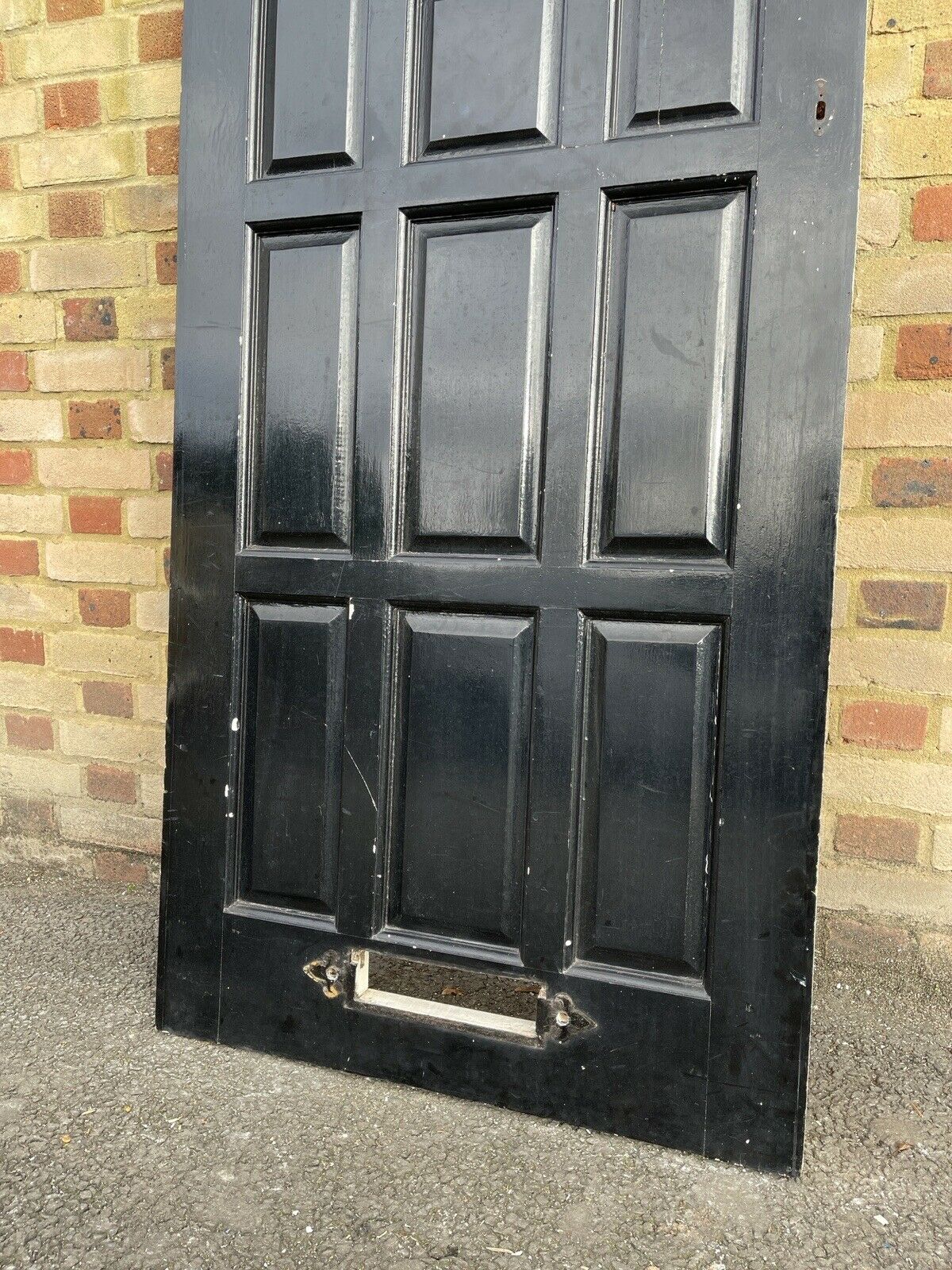 Reclaimed York Wooden Panel External Front Door Bulls Eye Glass 2035 x 814mm