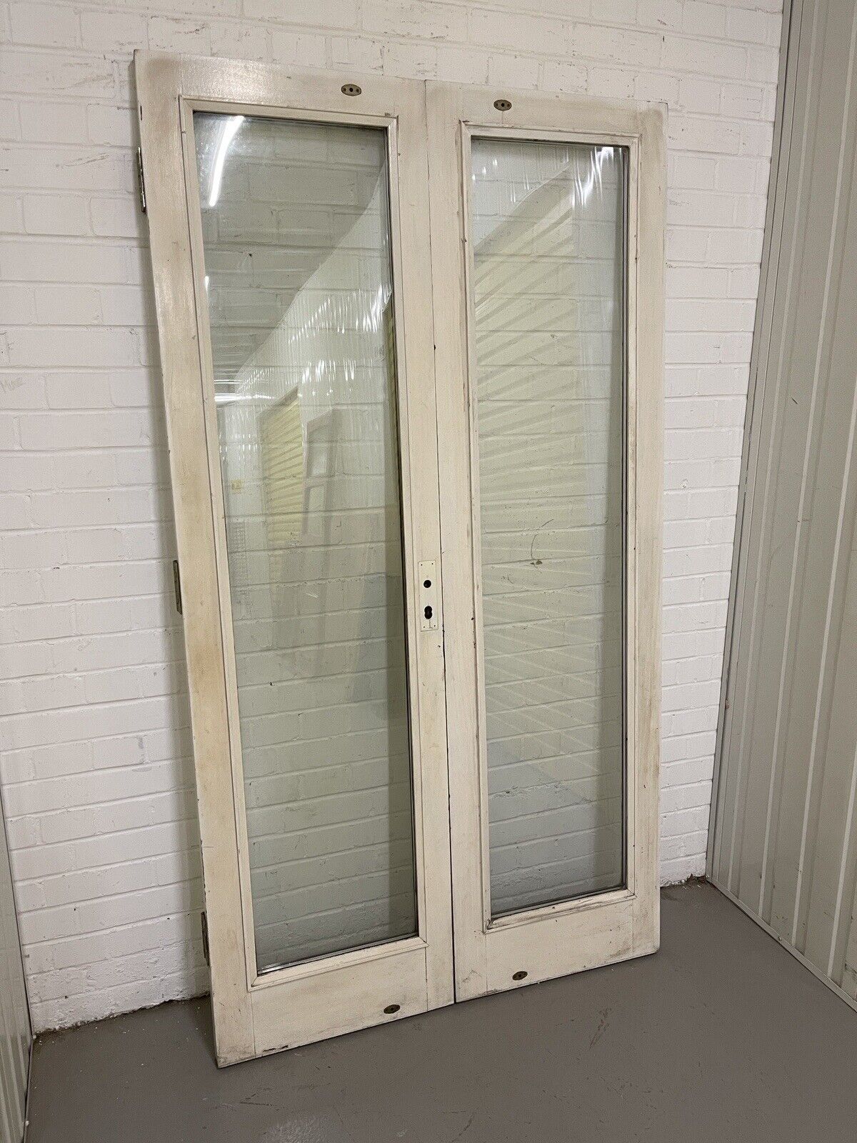 Reclaimed Old French Double Glazed Glass Wooden Double Doors 2005 x 1110mm