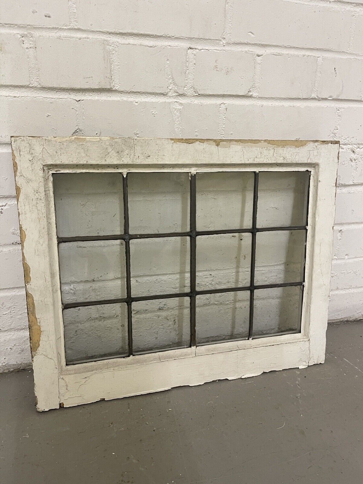 Reclaimed Leaded Light Panel Wooden Windows 410 x 520mm