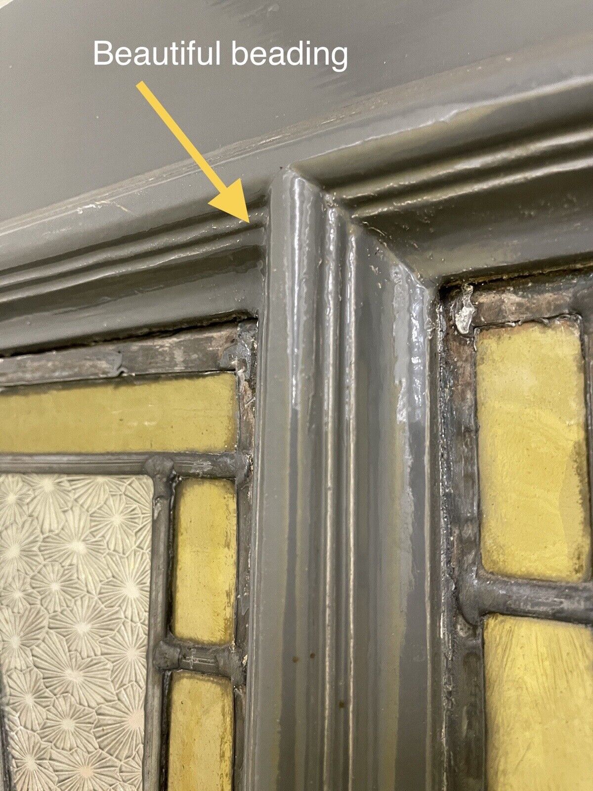 Reclaimed Victorian Edwardian Wooden Panel Stained Glass Front Door 1975 x 760mm
