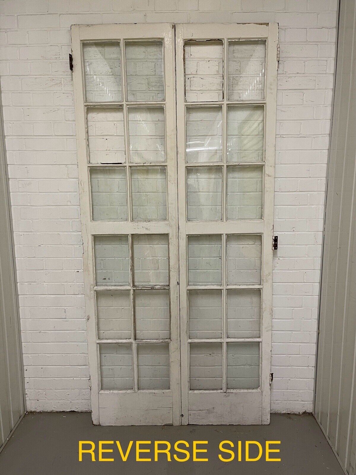 Reclaimed French Georgian Wooden Double Doors With Side Windows 2235 x 11070mm