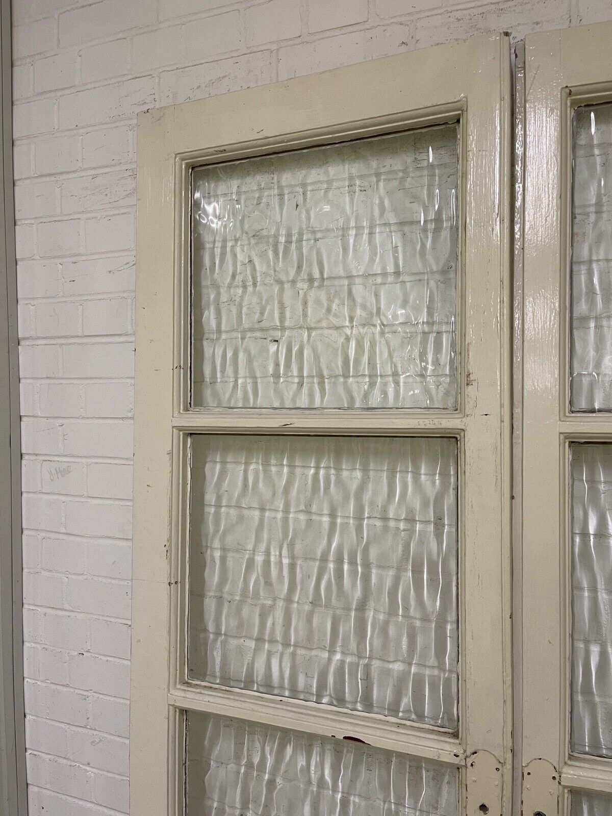 Reclaimed Georgian French Single Panel Glass Wooden Double Doors 2068 x 1210mm