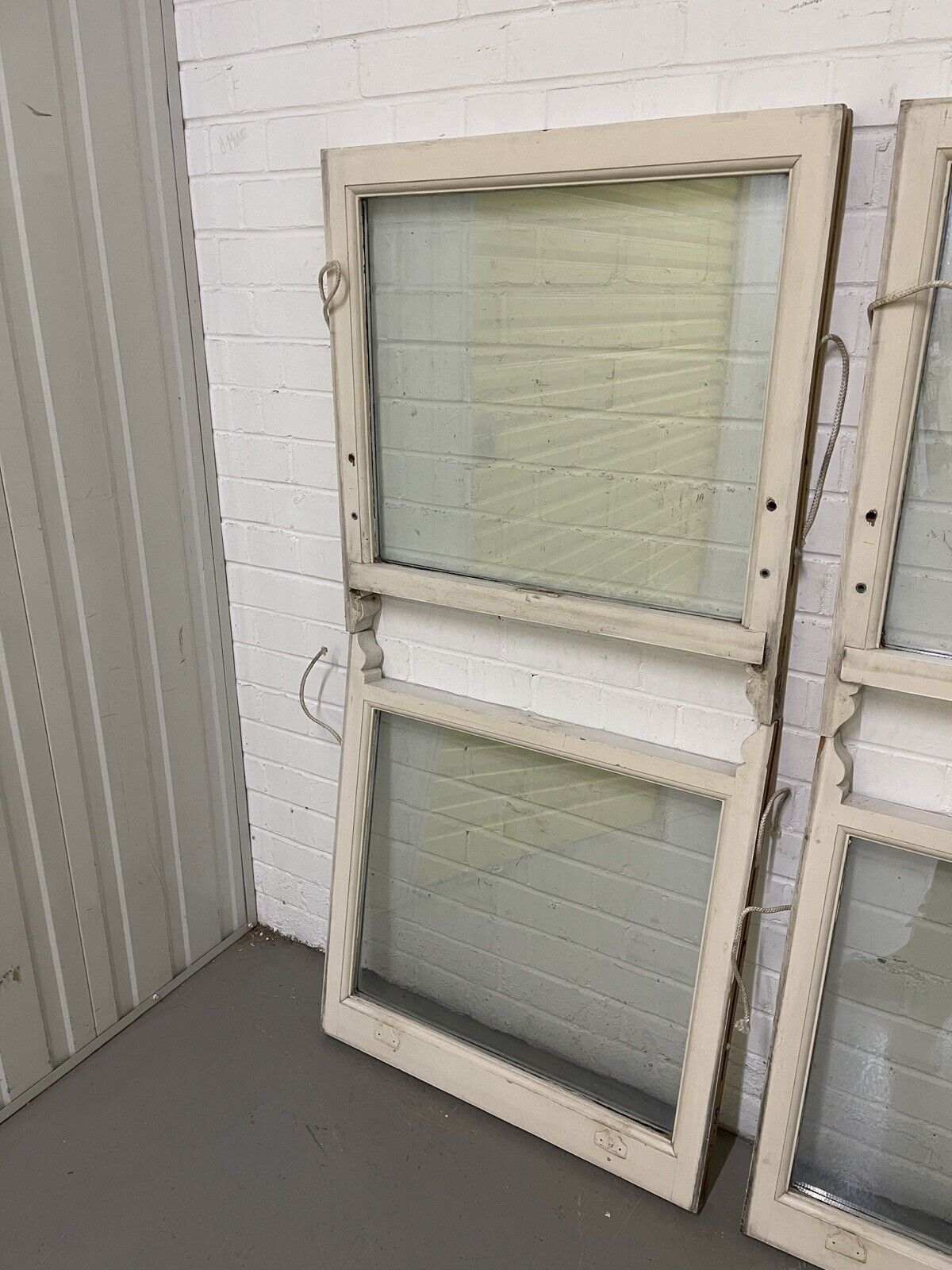 Two Pairs Of Double Glazed Wooden Sash Windows 683x690 680x713 684x690 680x715mm