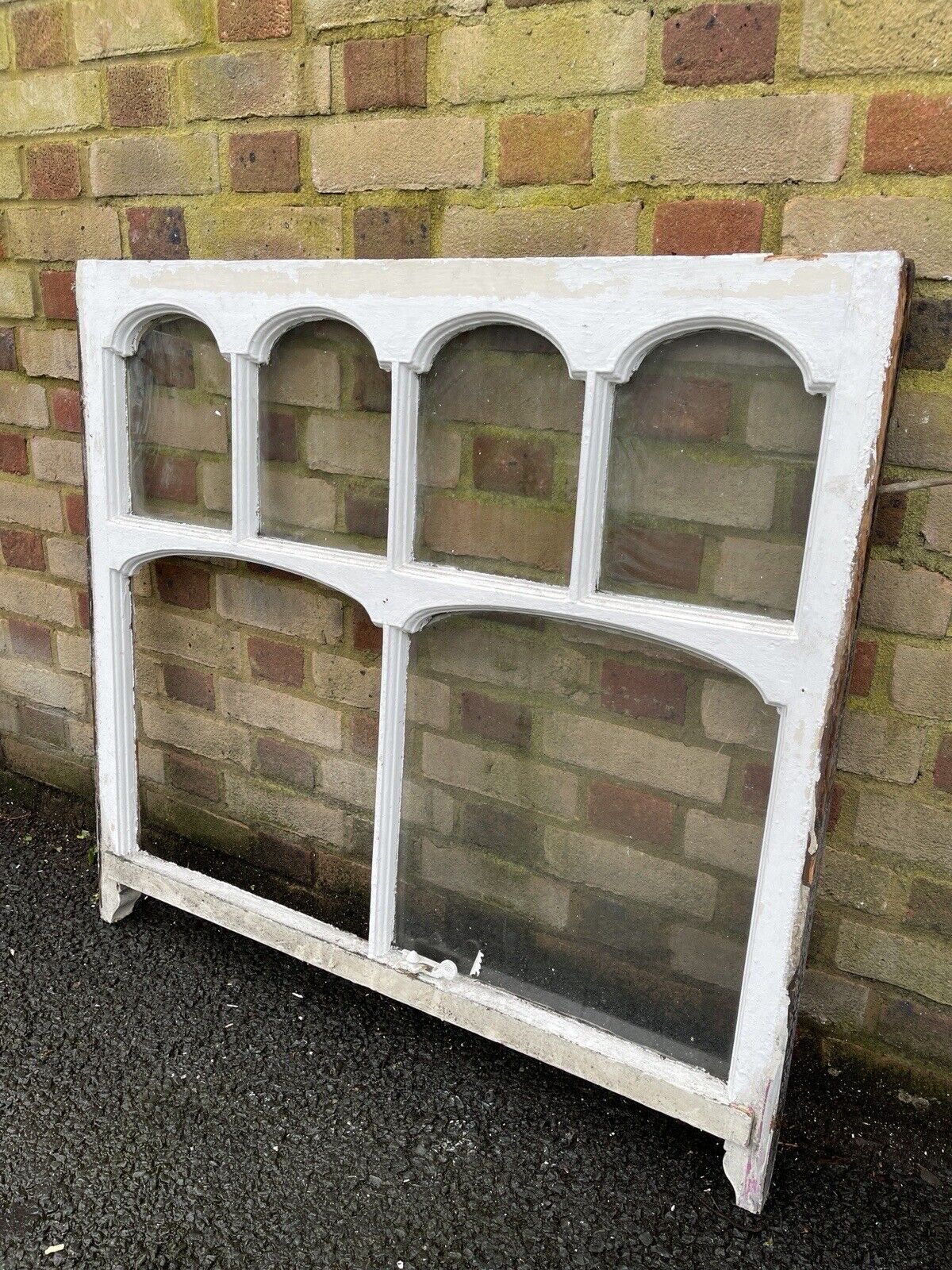 Reclaimed Old Edwardian Arch Sash Wooden Window 985 x 930mm