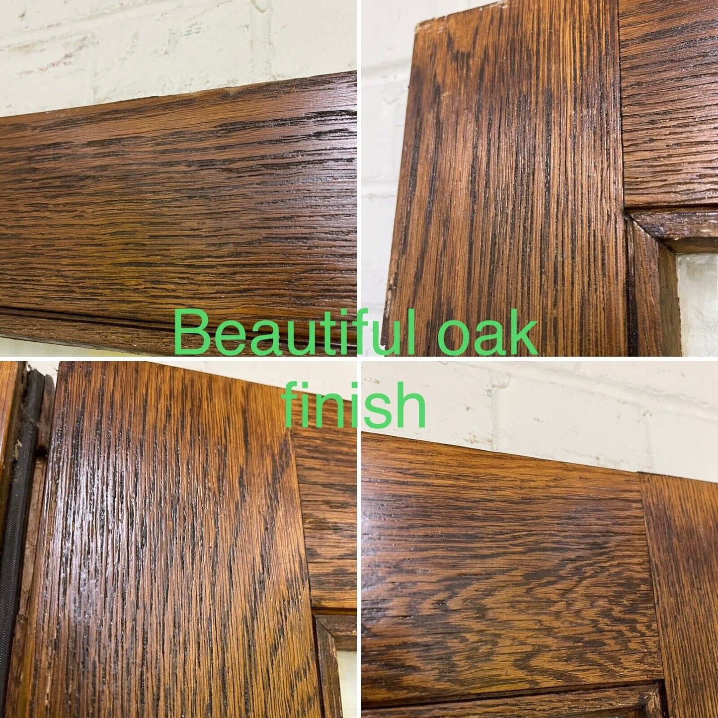 Reclaimed Old Oak French Double Glazed Glass Wooden Double Doors 1995 x 1380mm