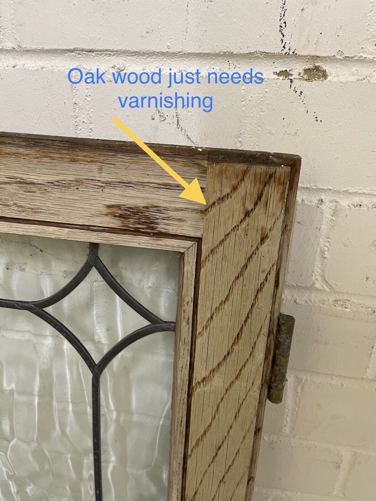 Job Lot Of Four Double Glazed Leaded Trim Oak Wooden Windows Various Sizes