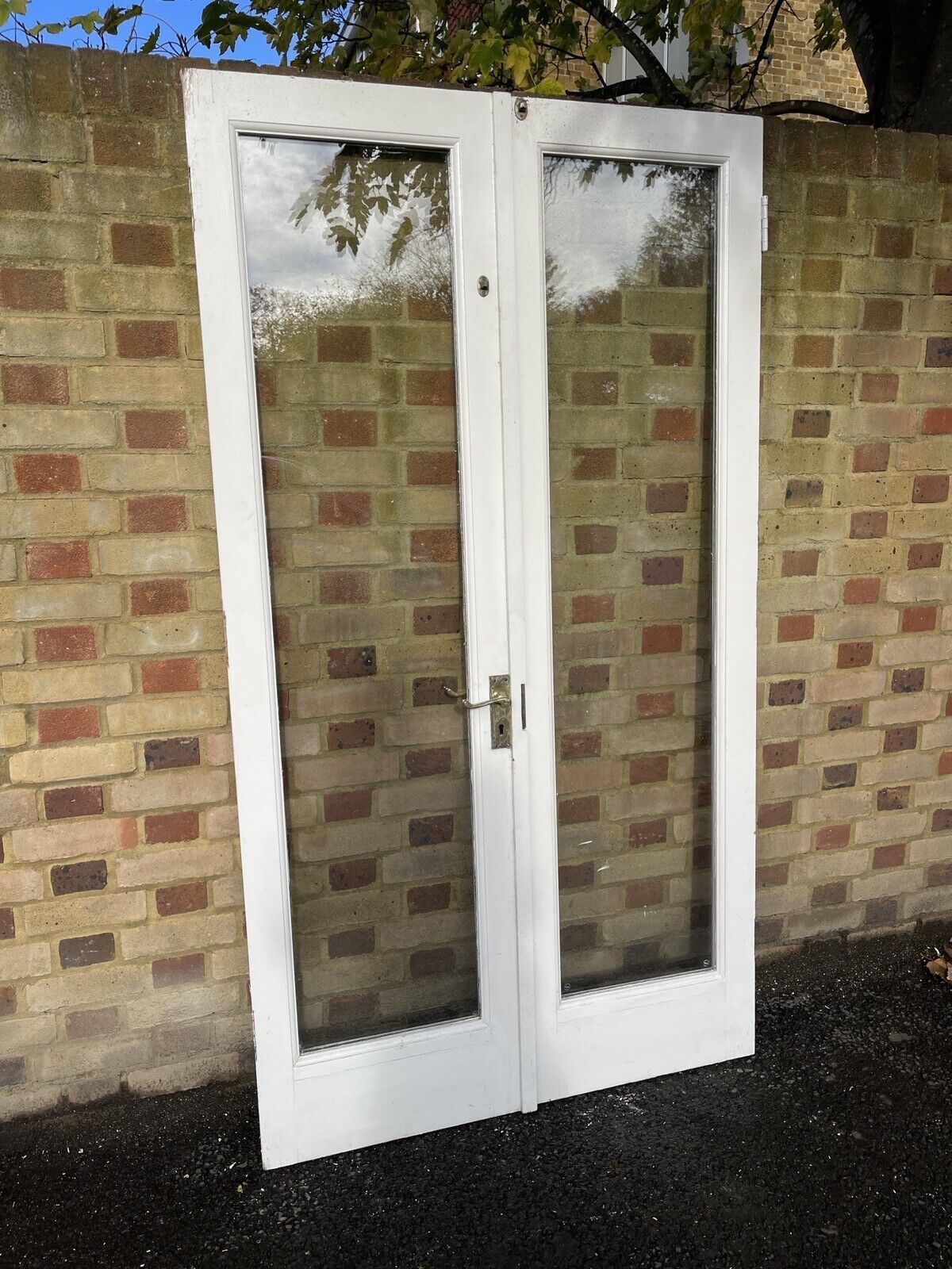 Reclaimed Old French Double Glazed Glass Wooden Double Doors 1997 x 1100mm
