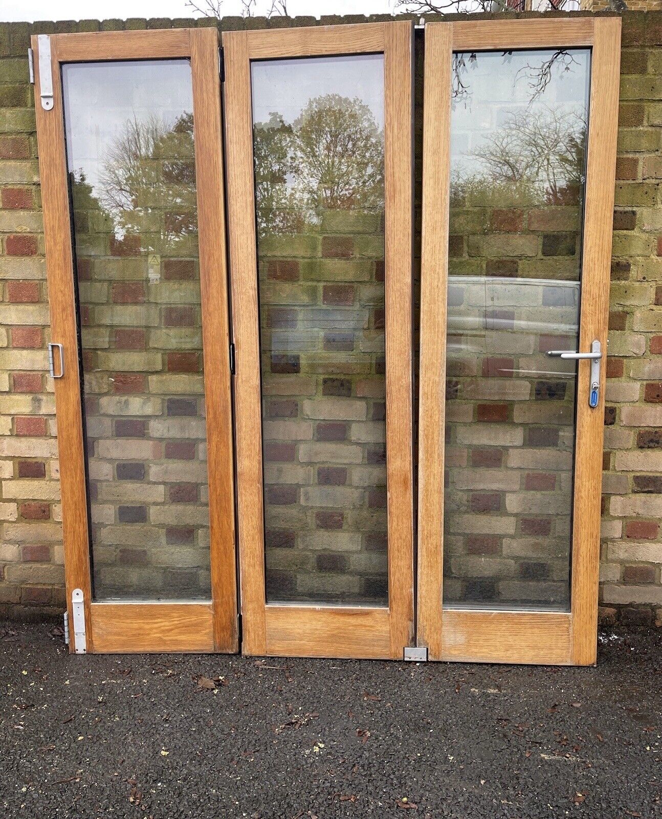 Solid Oak Double Glazed Bifold Sliding External Doors NO FRAME 1970 x 1720mm