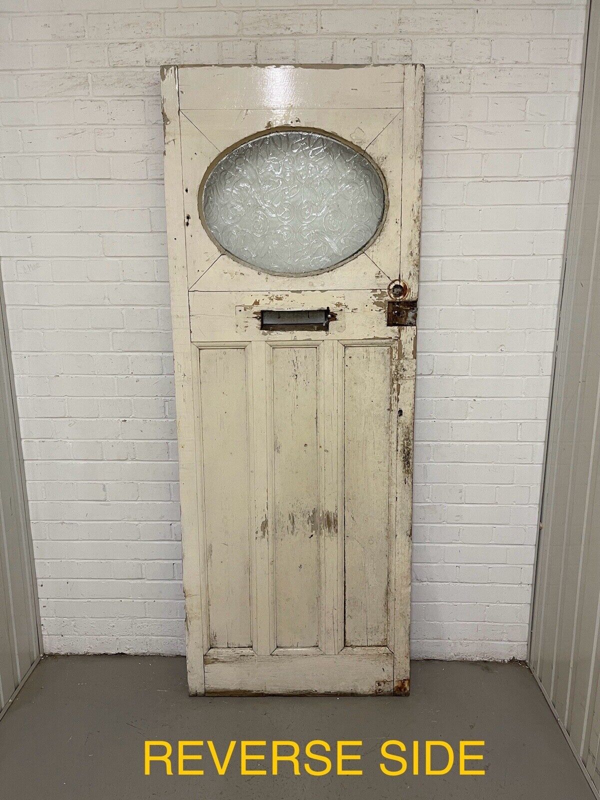 Reclaimed Old 1930s Edwardian Wooden Panel Front Door 1990 Or 1985mm x 755mm