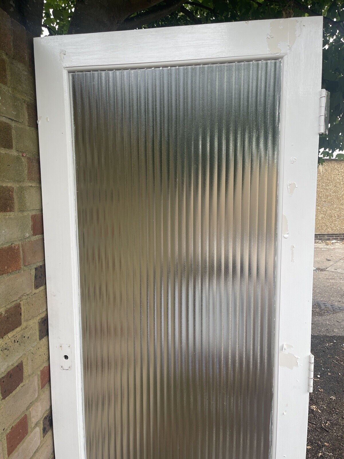 Reclaimed Reeded Glass Internal Or External Door 1954 x 760mm