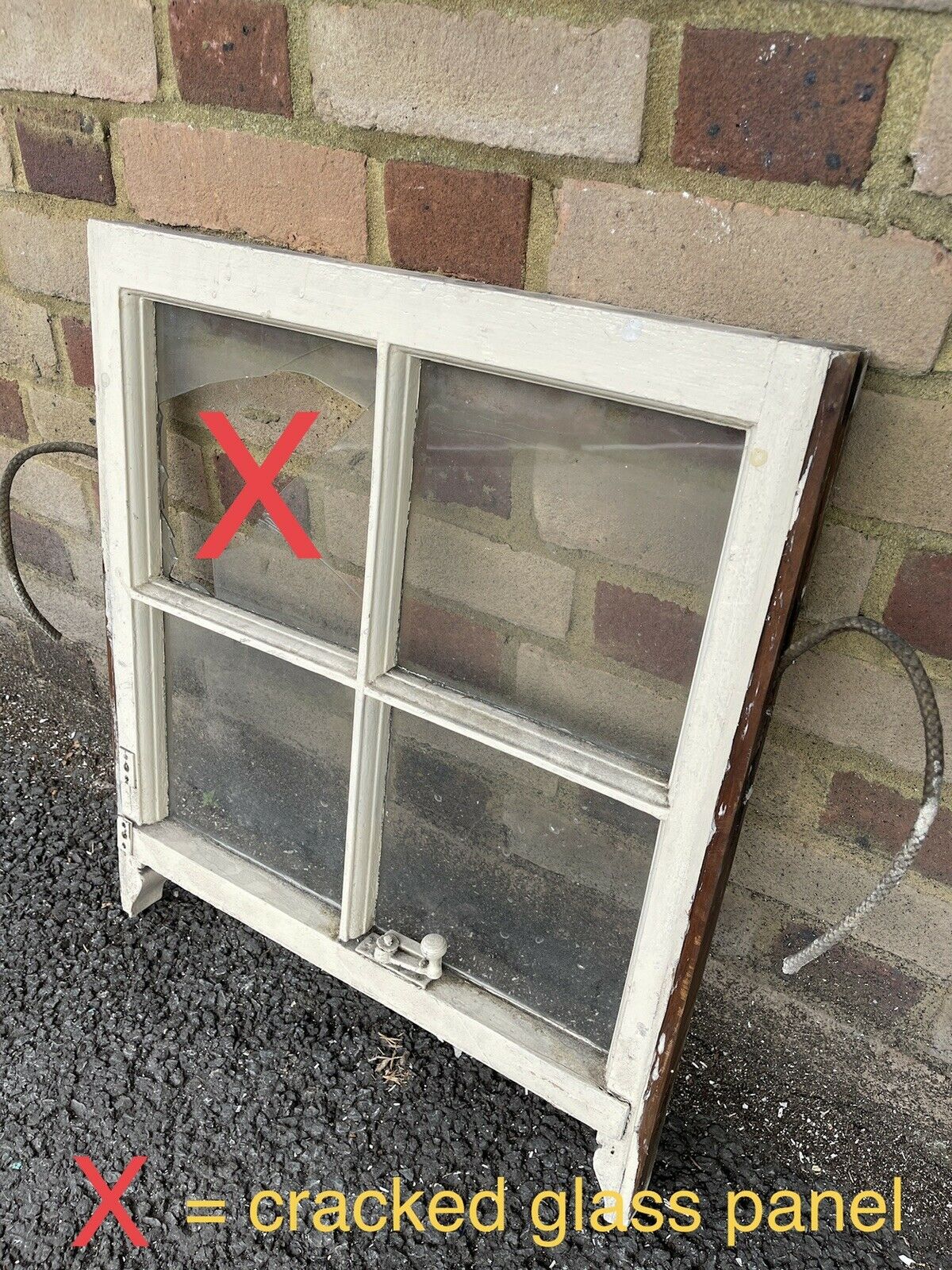 Reclaimed Old Georgian 4 Panel Wooden Sash Window 540 x 625mm
