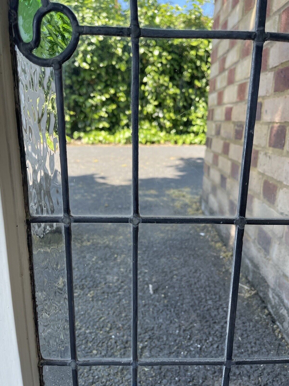 Reclaimed Leaded Light Stained Glass Art Nouveau Window Panel 835 x 530mm