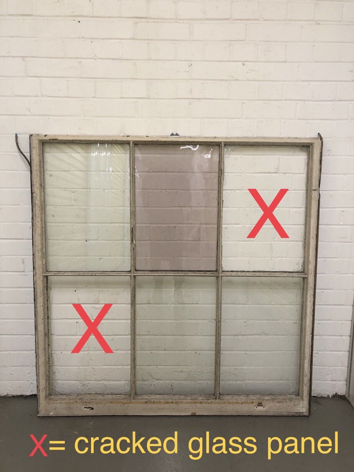 Reclaimed Old Large Georgian 6 Panel Wooden Window 1217 x 1225mm