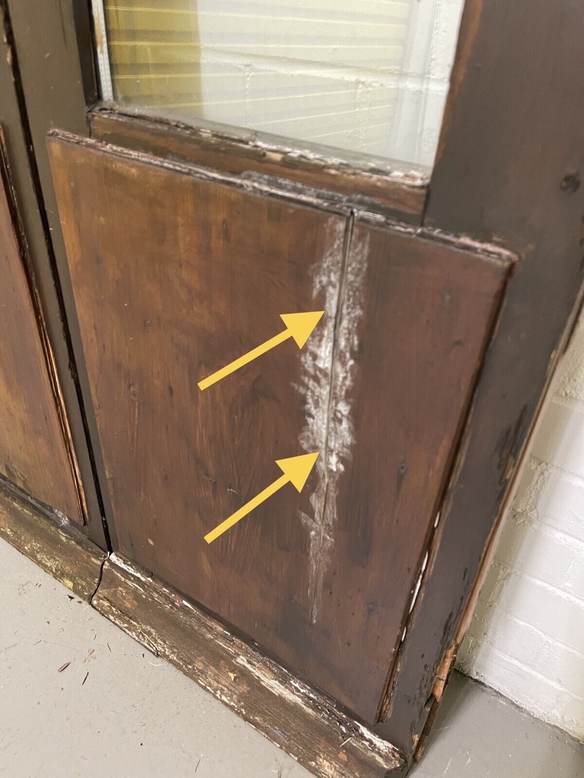 Reclaimed Old French Double Glazed Glass Wooden Double Doors 2145 x 960mm