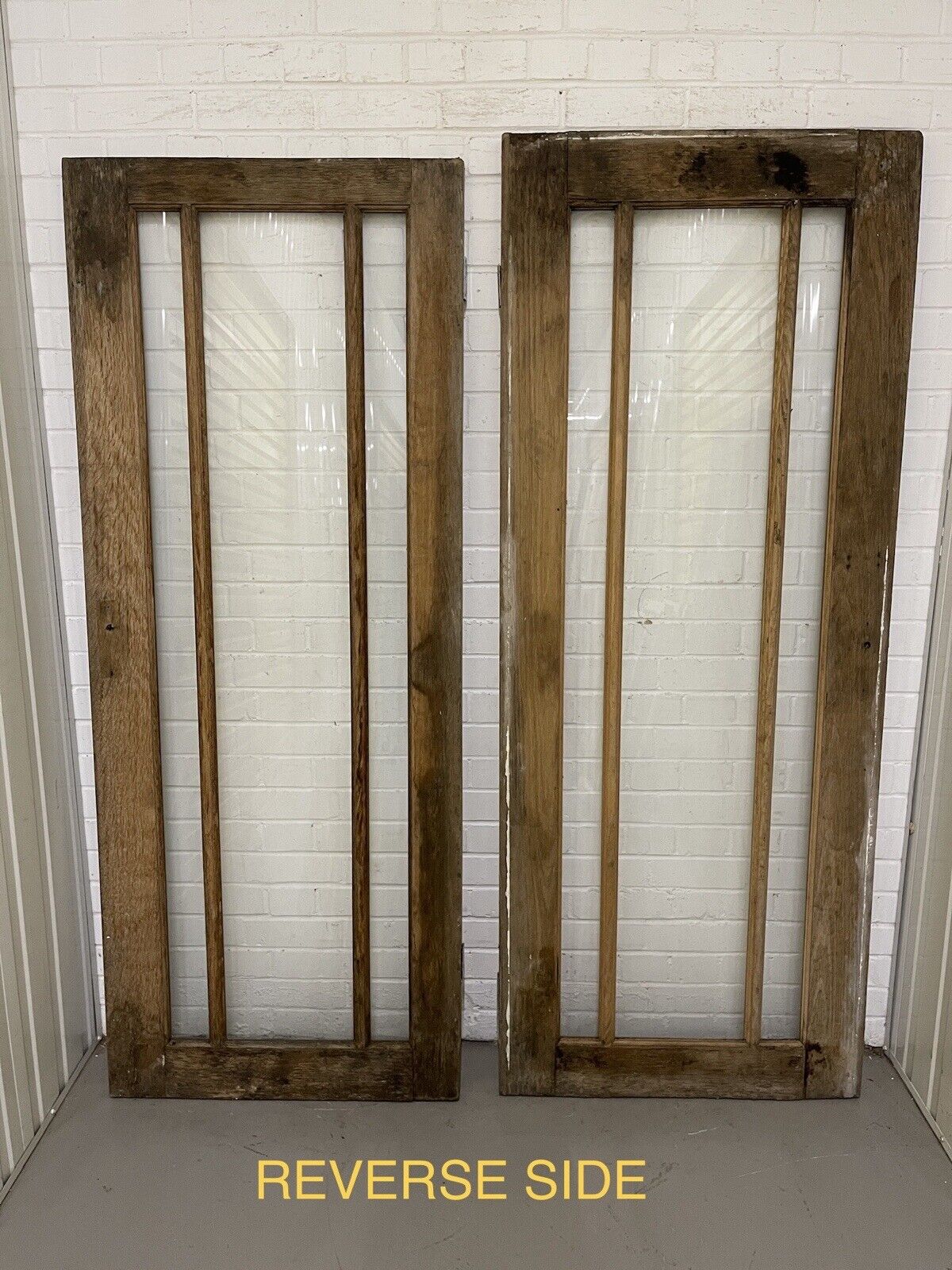 Pair Of Reclaimed Edwardian Wooden Panel External Doors 1870 x 743 1915 x 765mm