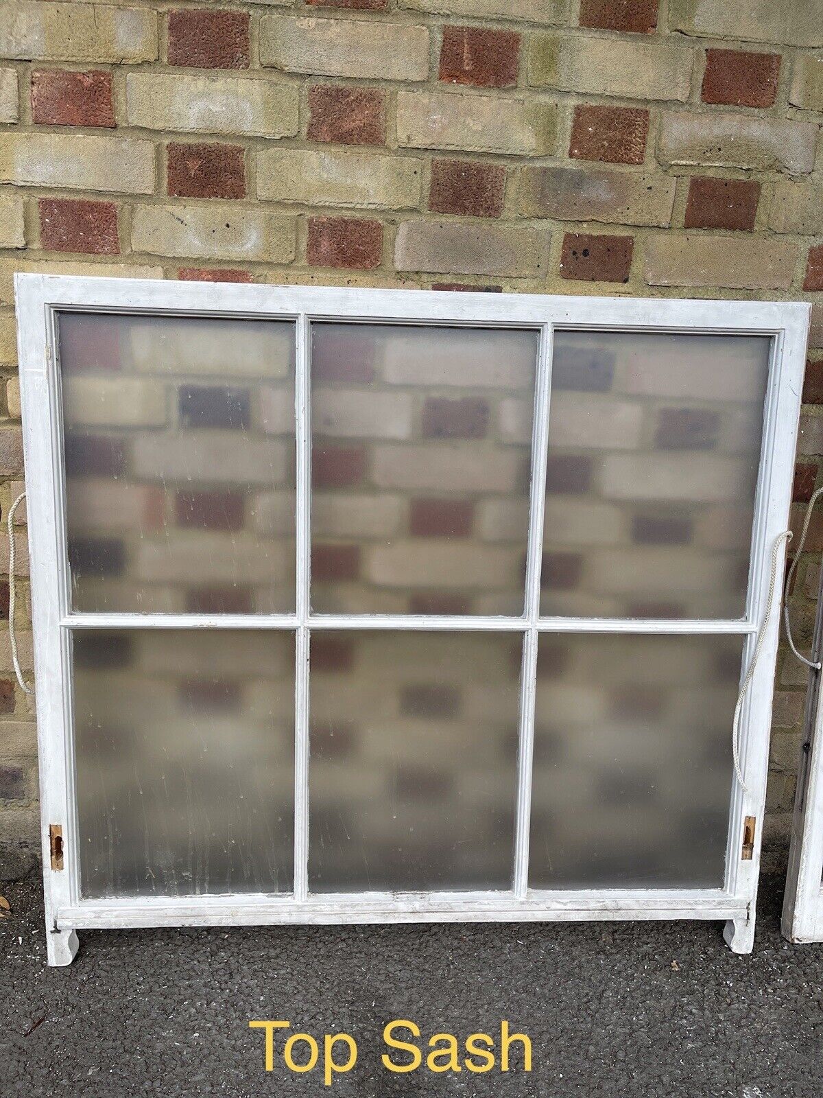 Pair of Reclaimed Old Georgian 6 Panel Wooden Top and Bottom Window 1080 x 990mm