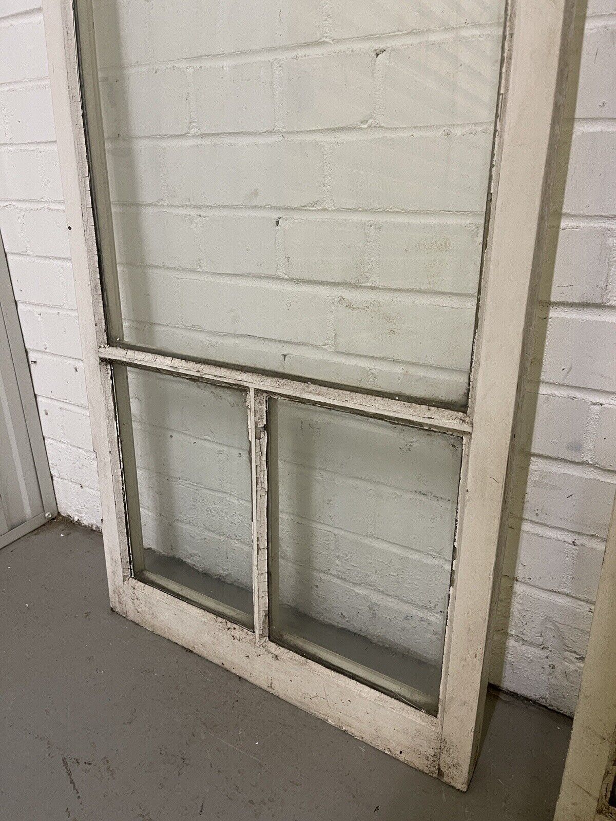 Pair Of Reclaimed Edwardian French Wooden Panel Windows 1512 x 532 1512 x 532mm