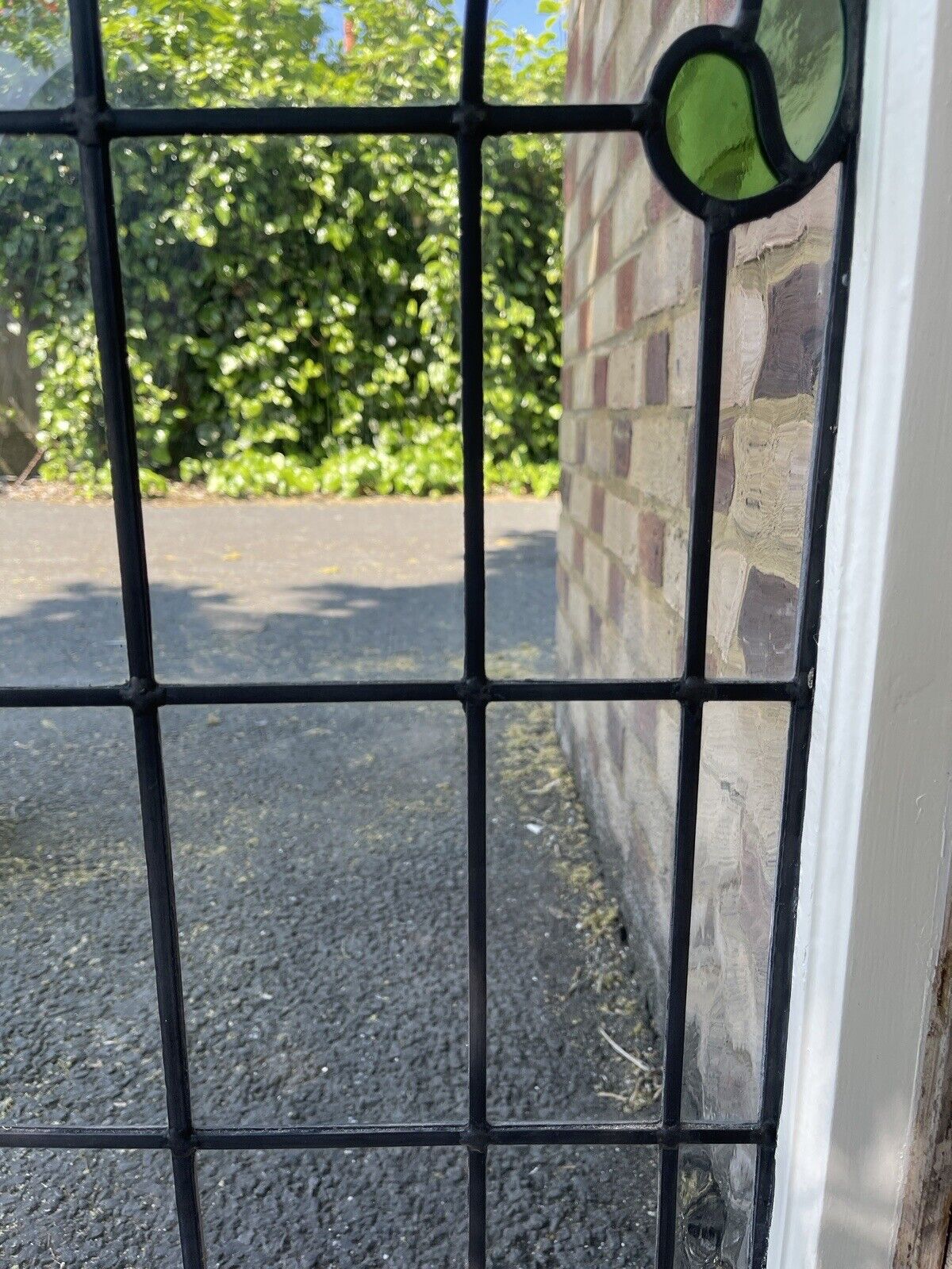 Reclaimed Leaded Light Stained Glass Art Nouveau Window Panel 835 x 530mm