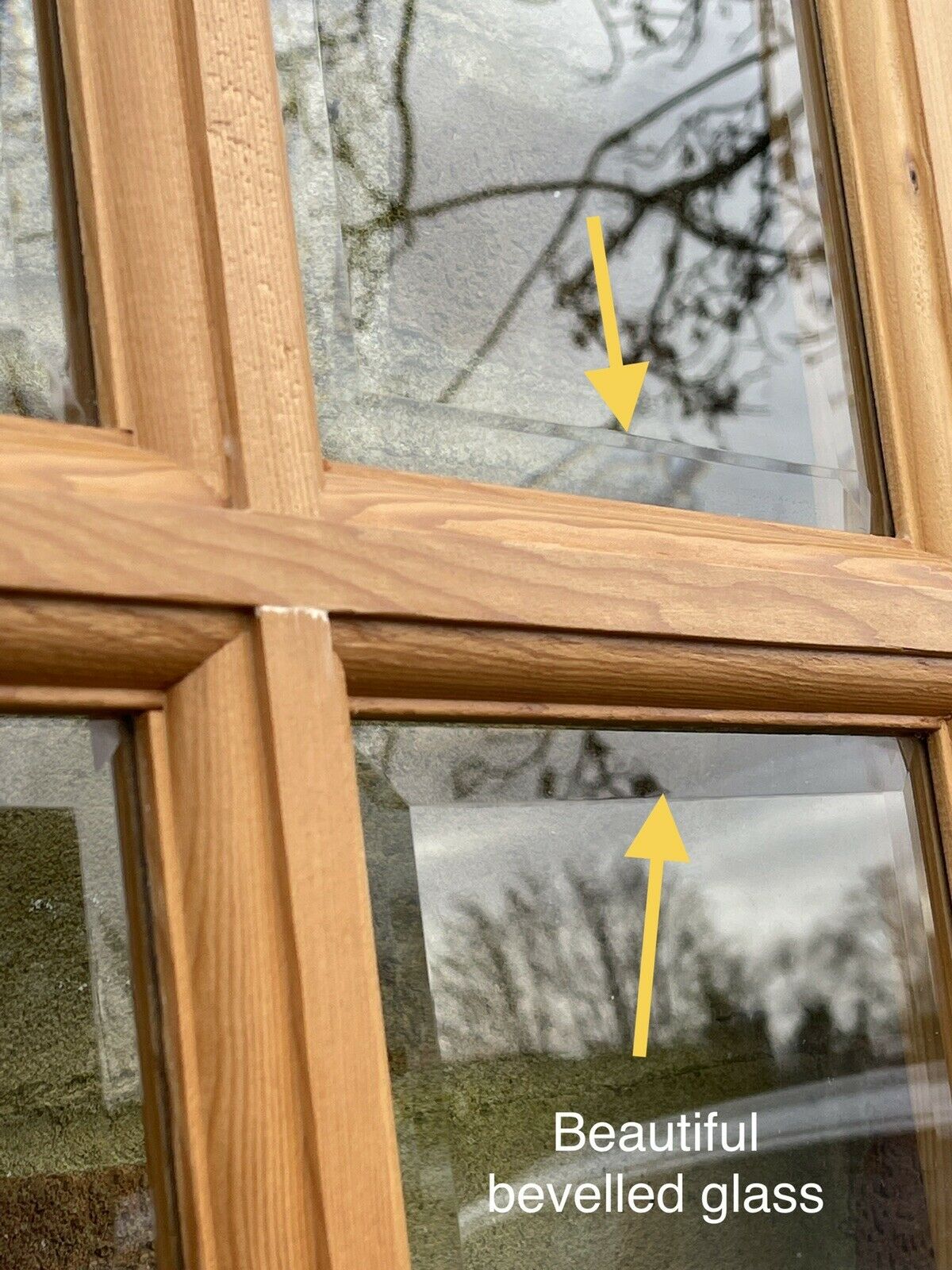 Internal French Bevelled Single Panel Glass Inter Locking Wooden Double Doors