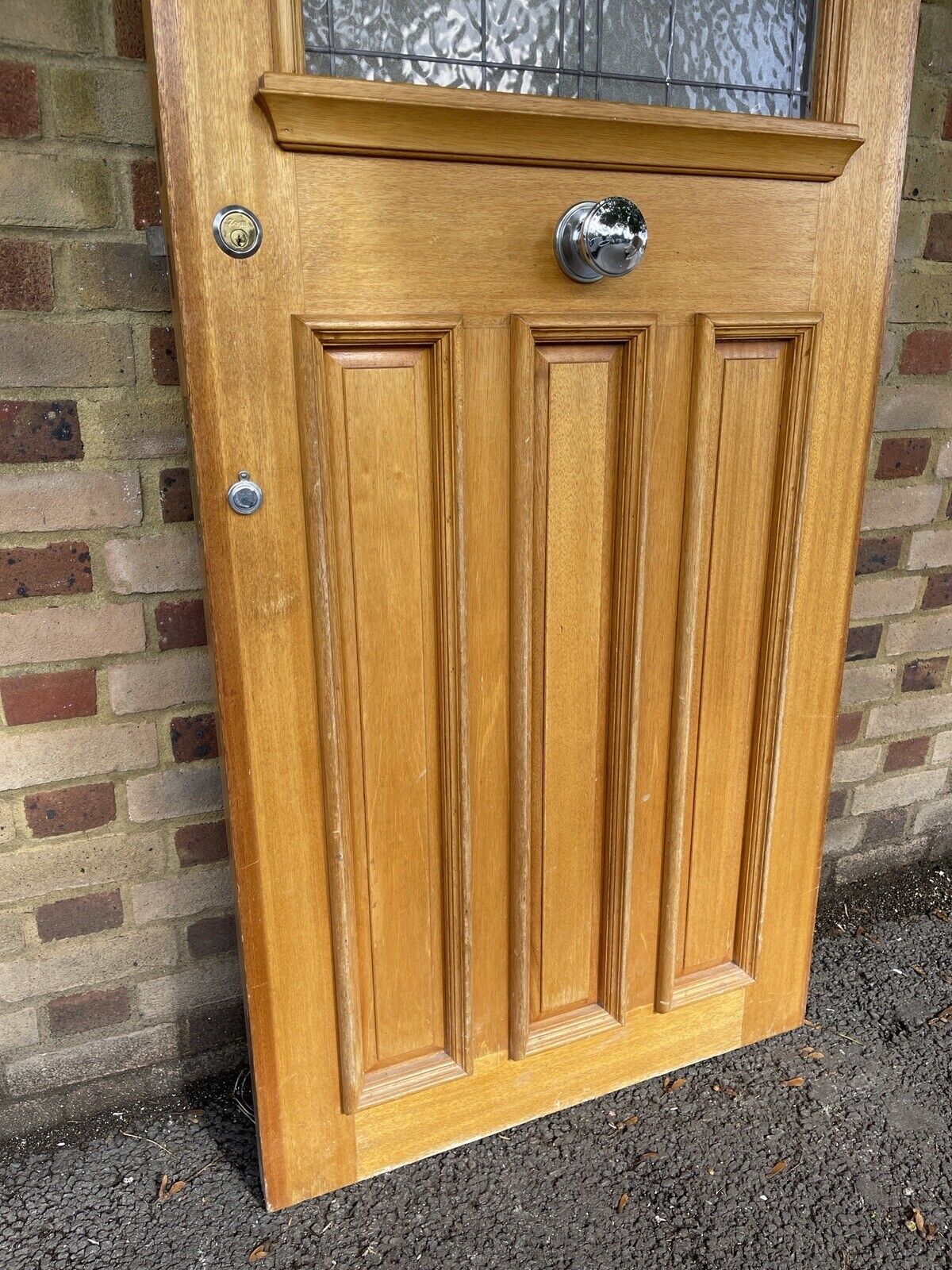 Reclaimed Victorian Edwardian Wooden Panel External Front Door 2030 x 858mm
