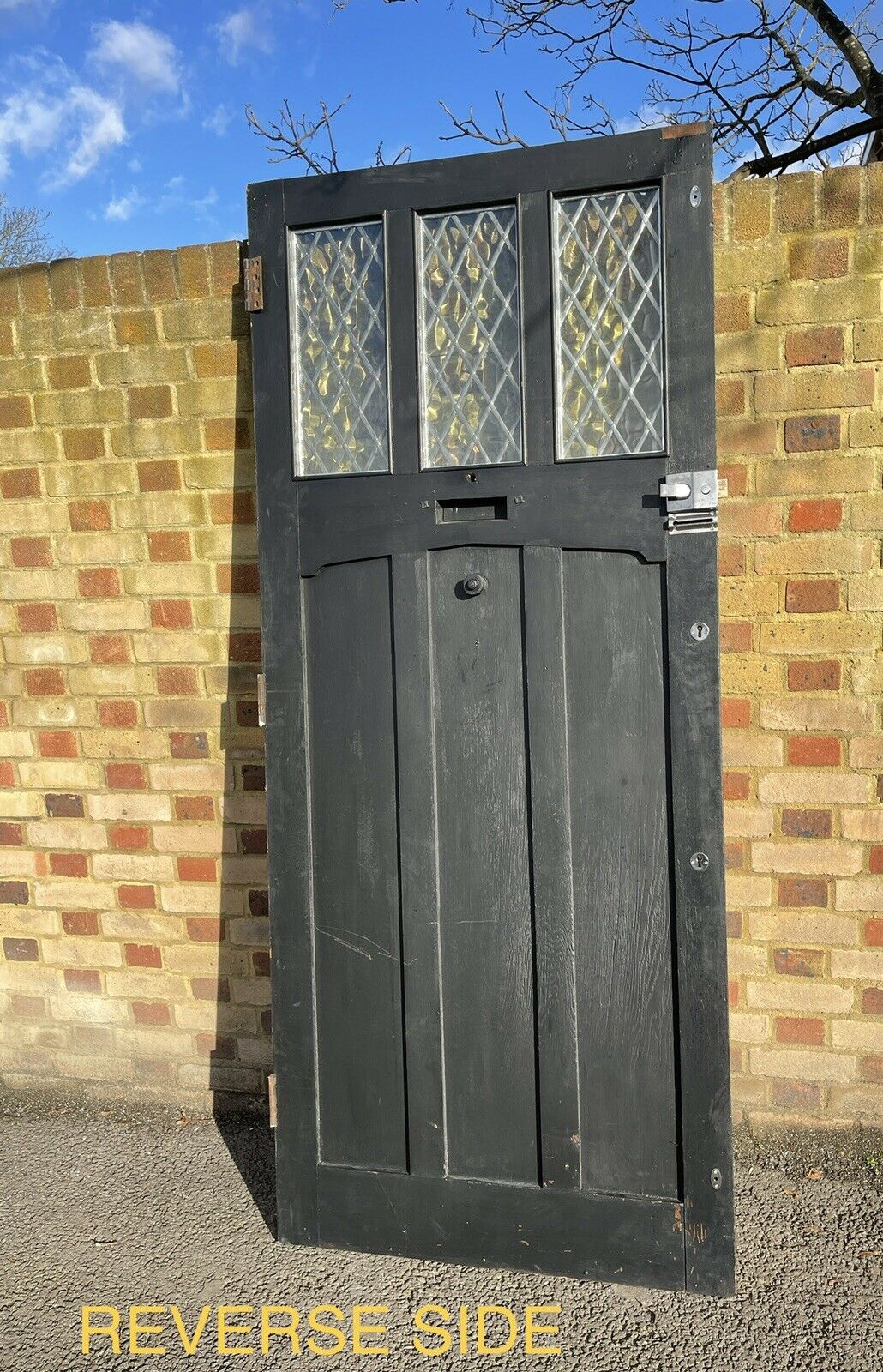 Reclaimed Arts Craft Oak Wooden Front Door Leaded Doubled Glazed 2127 x 910mm