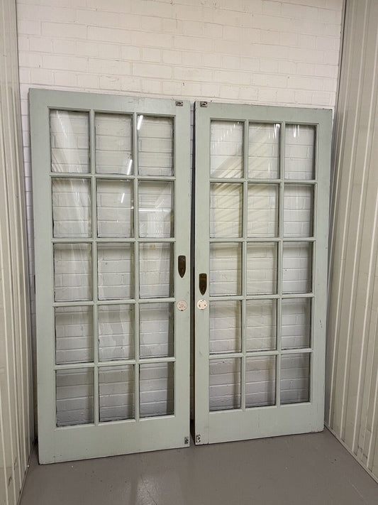 Pair Of Reclaimed Georgian Wooden Panel External Side Back Doors 1980 x 835mm