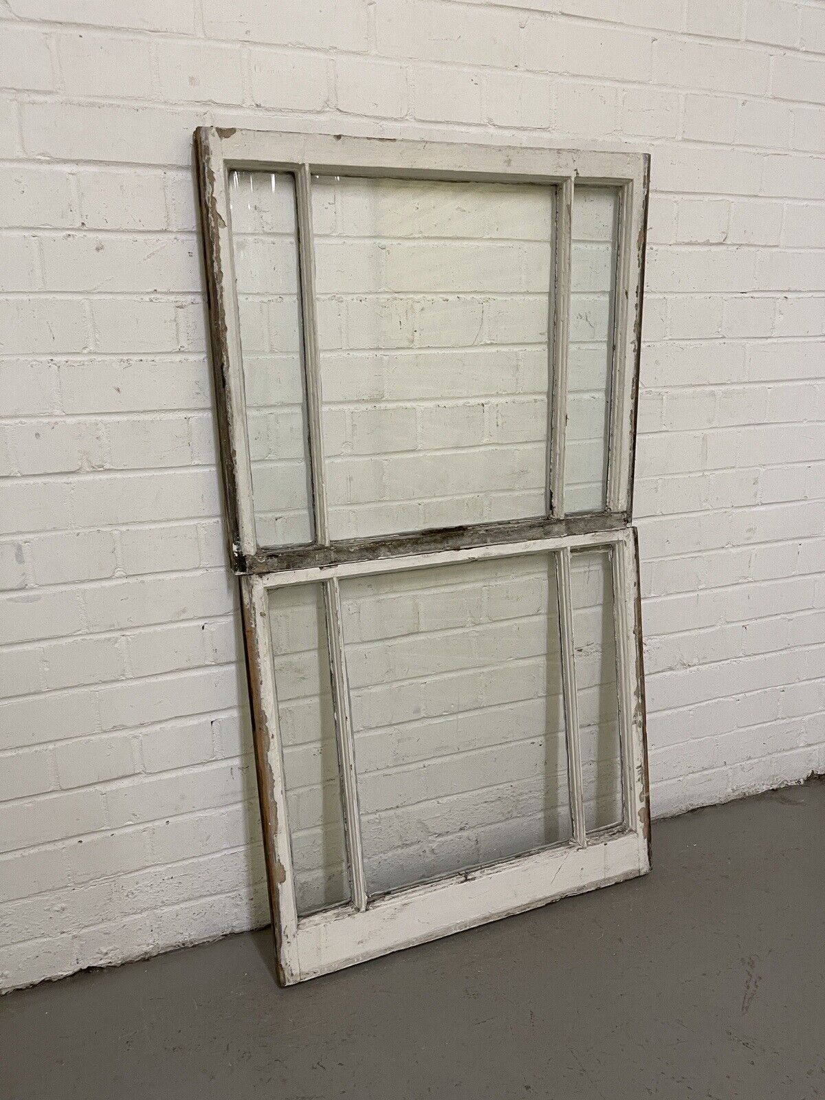 Pair Of Reclaimed Old Edwardian Sash Panel Wooden Window 678 x 580 680 x 624mm