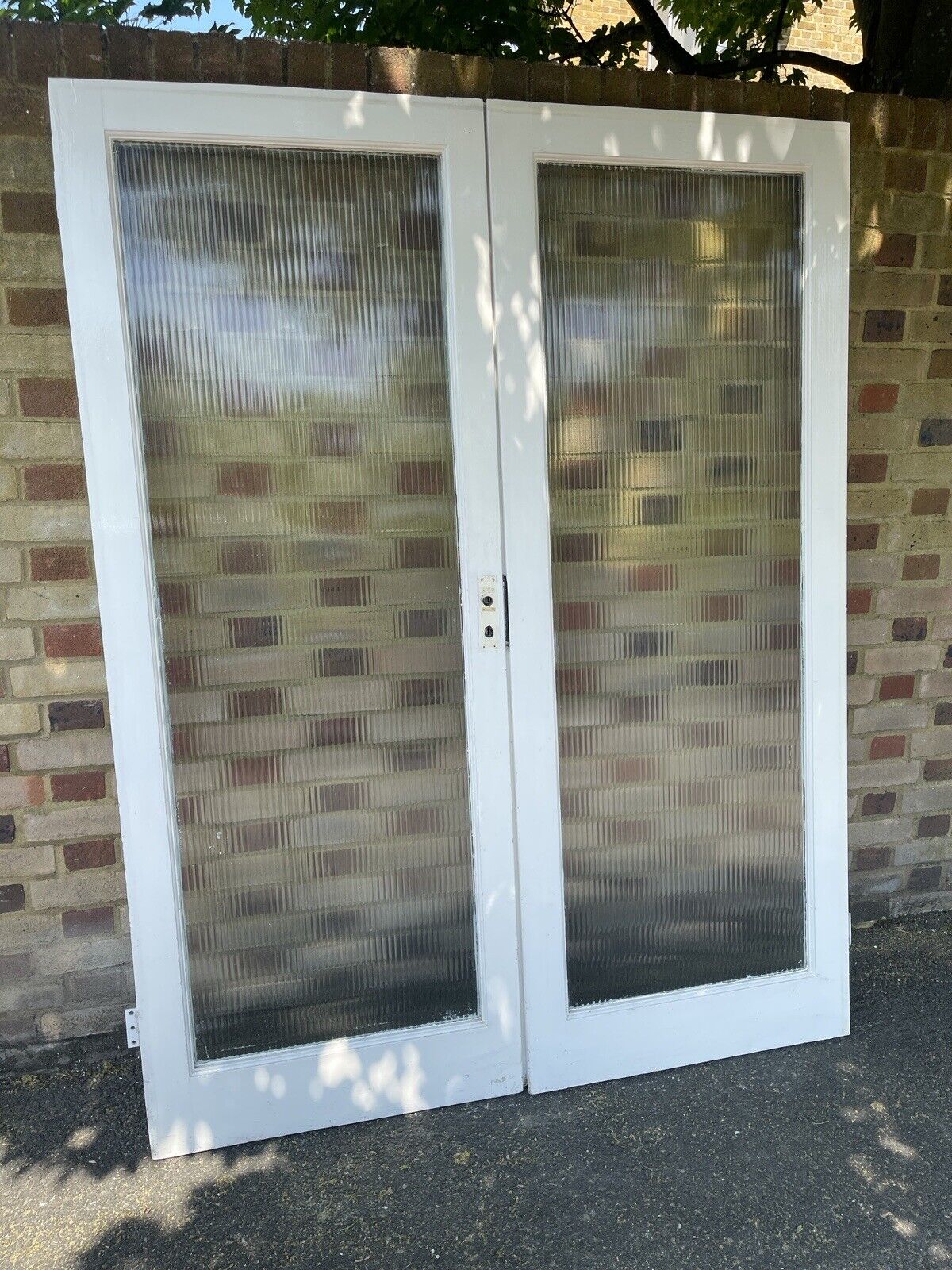 Reclaimed Reeded Glass Internal Or External French Doors 1950 x 1505mm
