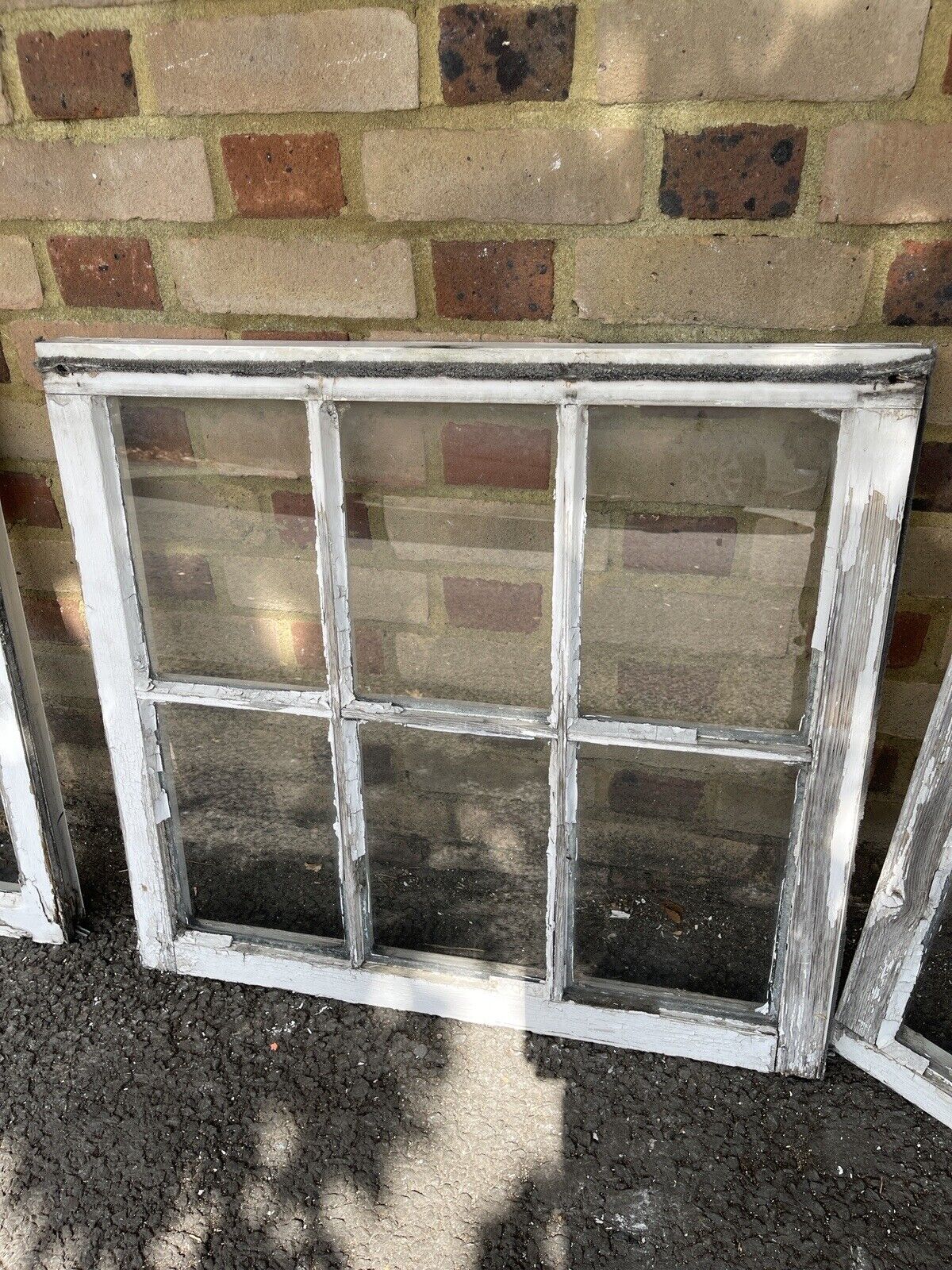 Two Pairs of Modern Georgian 6 Panel Wooden Top and Bottom Windows