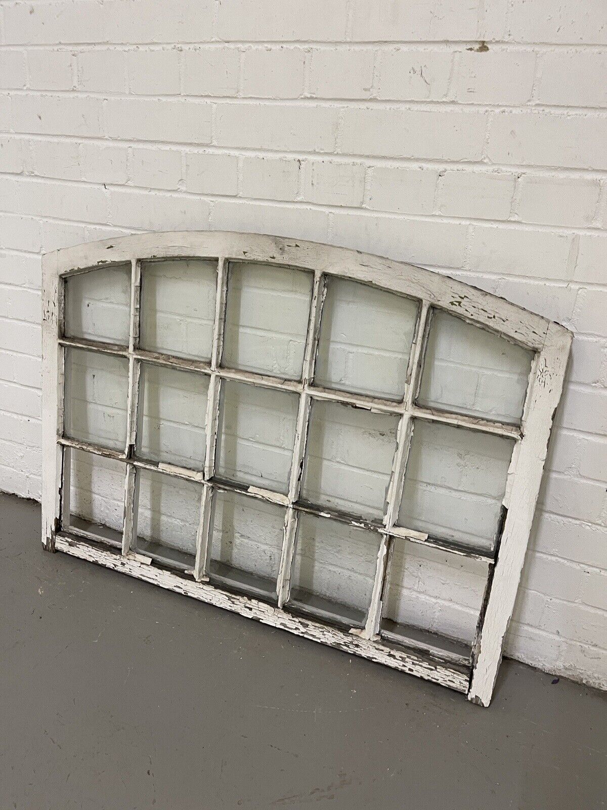 Reclaimed Old Georgian Arch Panel Wooden Sash Window 970 x 716mm