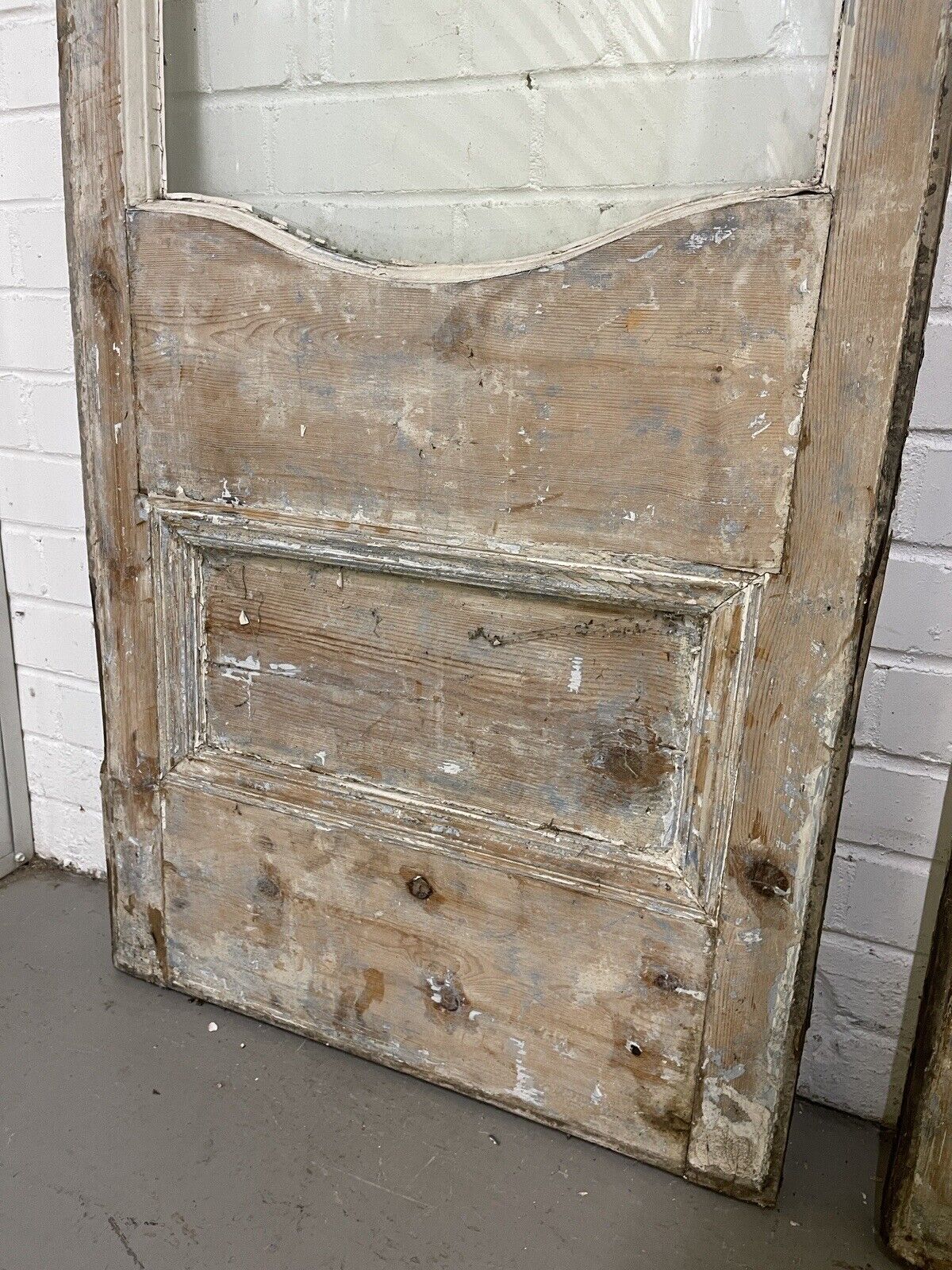 Reclaimed Georgian French Single Panel Glass Wooden Double Doors 2040 x 1245mm
