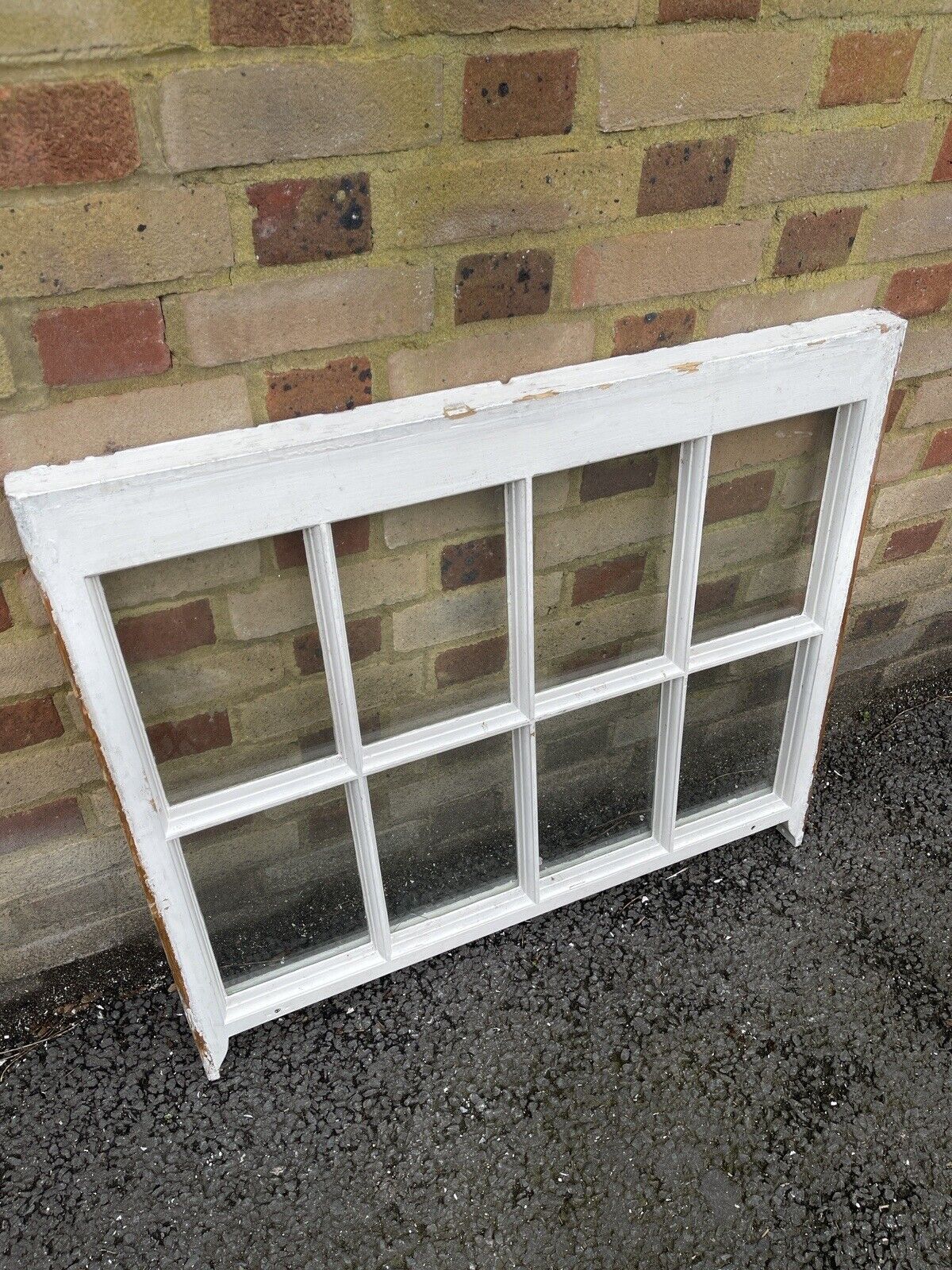 Reclaimed Old Georgian 8 Panel Wooden Window 910 x 795mm