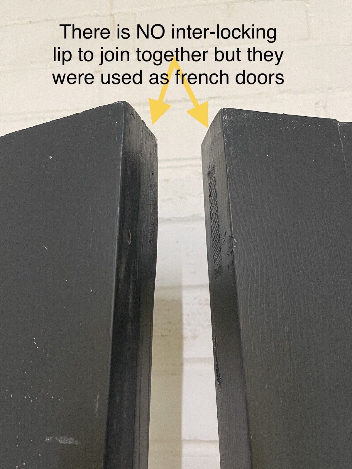 Reclaimed French Single Panel Glass Wooden Double Doors 2093 x 593 2095 x 608mm