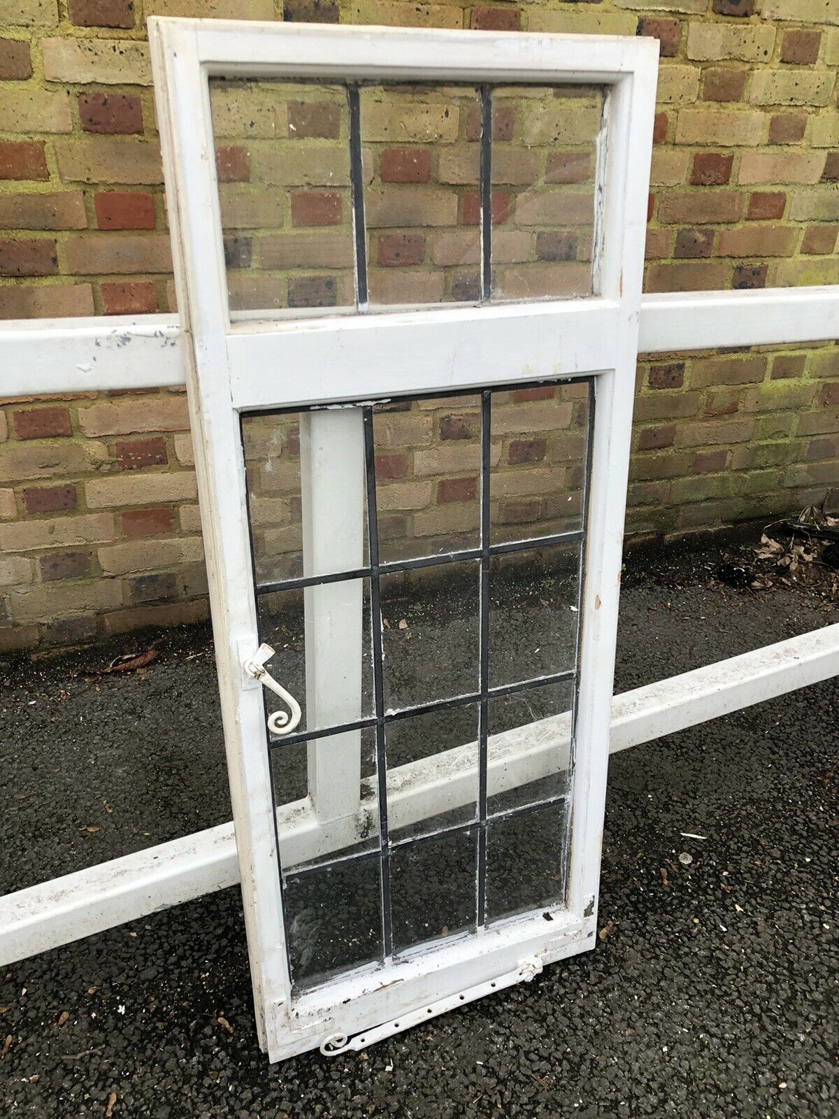 Reclaimed Leaded Light Panel Wooden Window