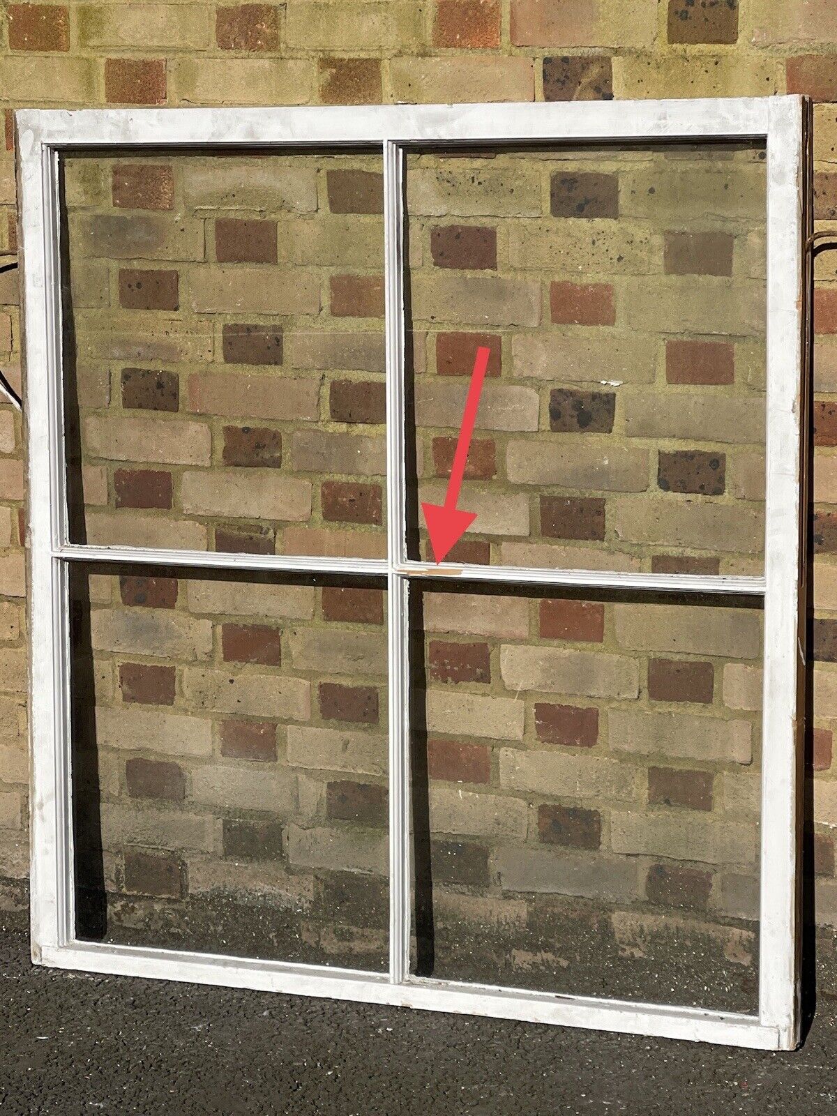 Reclaimed Old Large Georgian 4 Panel Wooden Window 1210 x 1300mm