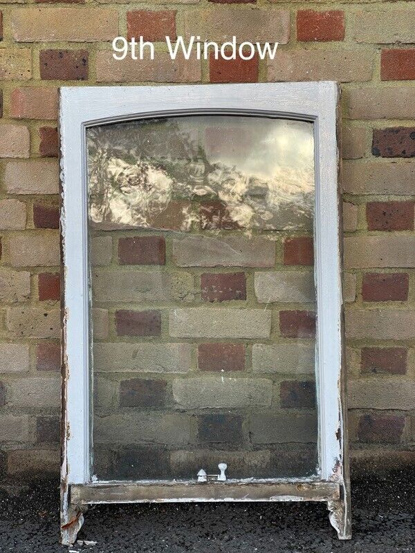 Job Lot Of Reclaimed Old Wooden Panel Sash Windows Cylinder Wavy Glass X 10