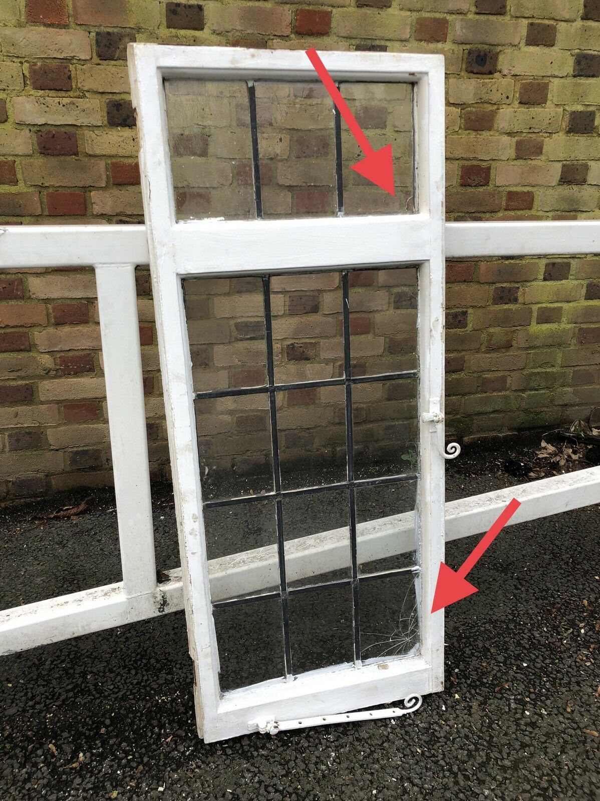 Reclaimed Leaded Light Panel Wooden Window