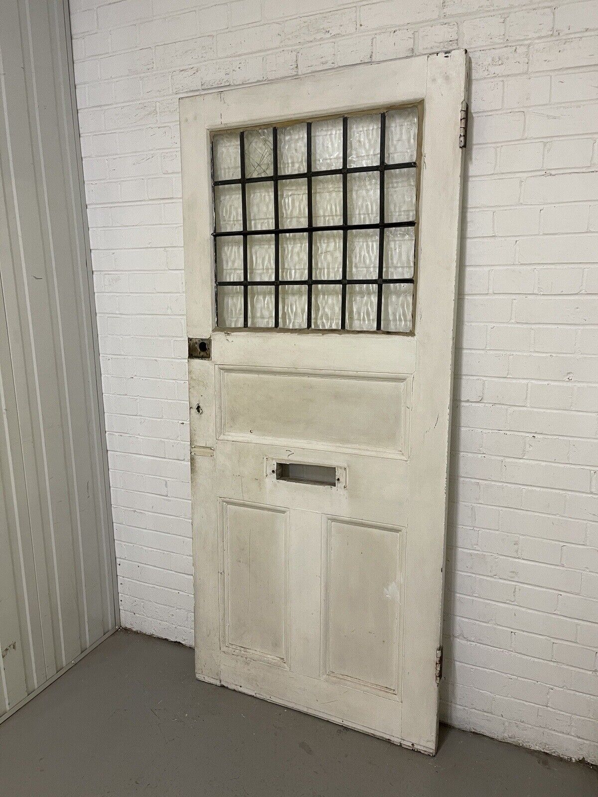 Reclaimed Leaded Light Victorian Edwardian Wooden Front Door 1980 1985 x 874mm