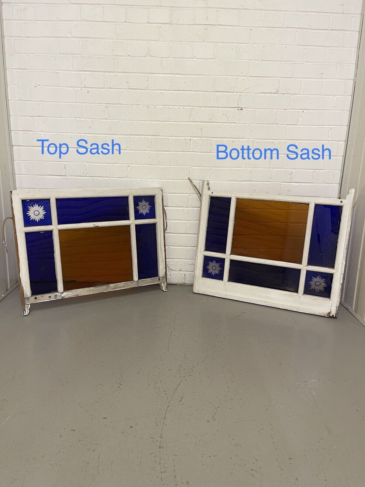 Pair Of Reclaimed Edwardian Glory Stars Wooden Panel Sash Window 590x764 634x764