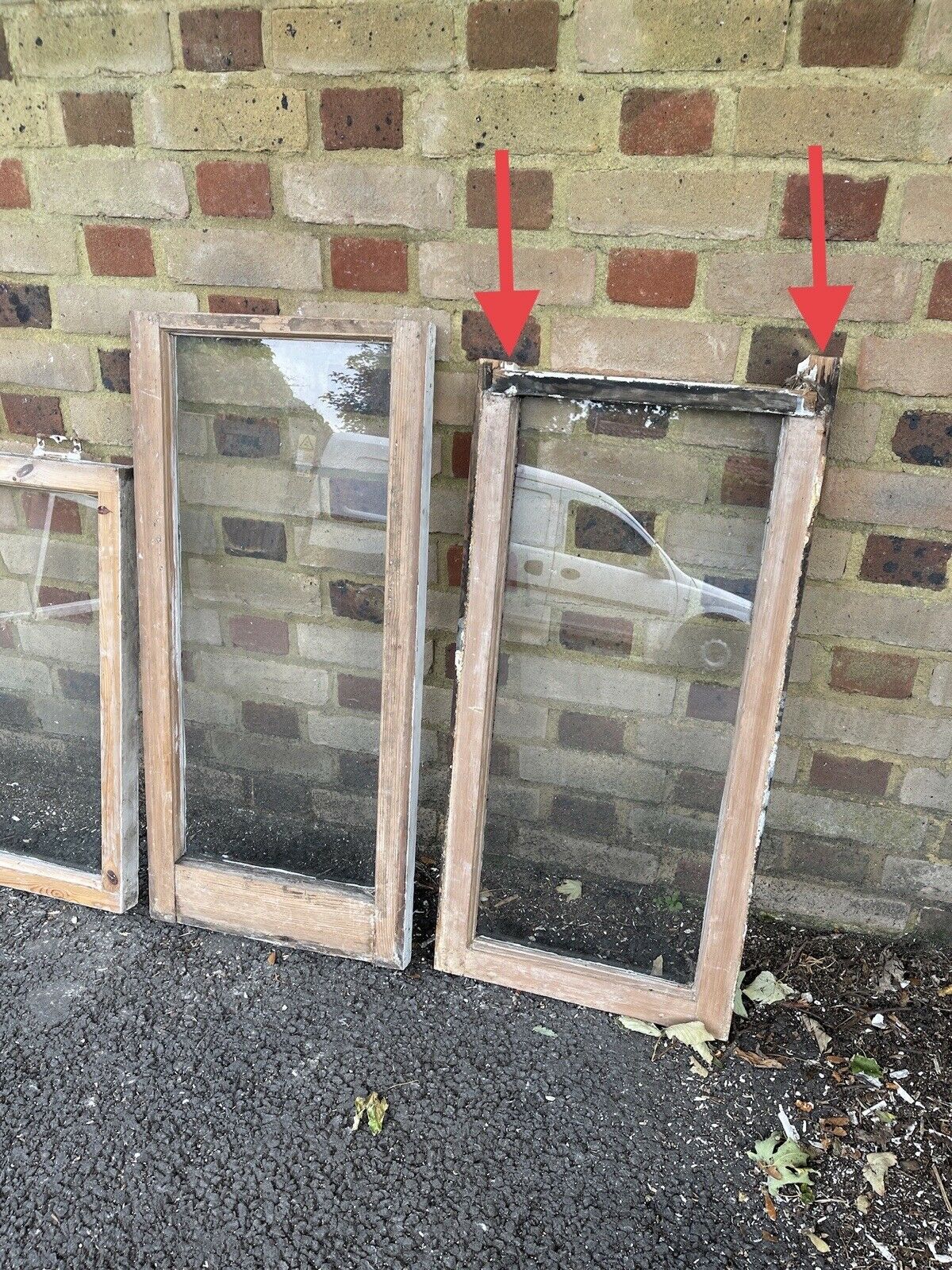 Job Lot Of Reclaimed Old Wooden Panel Windows X 6