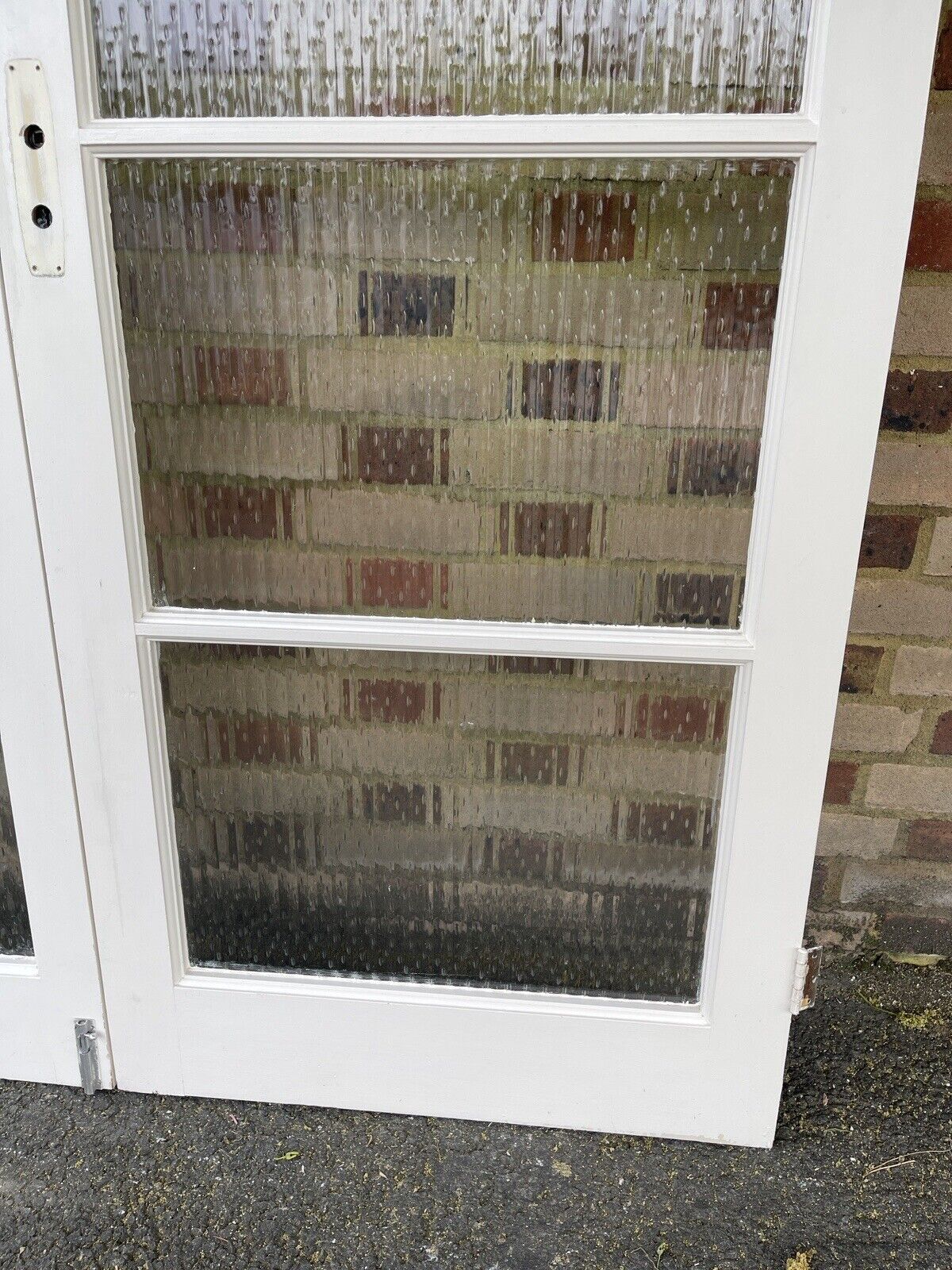 Reclaimed Reeded Glass Internal Or External French Doors 1954 x 1515mm