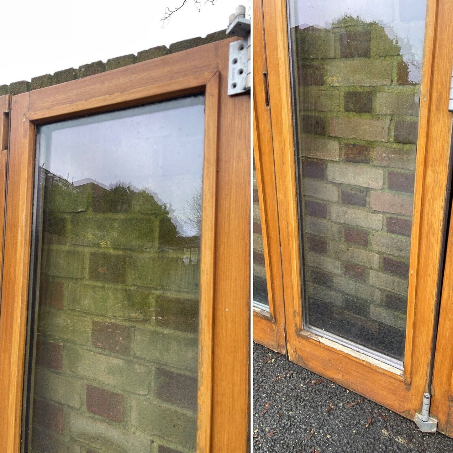 Solid Oak Double Glazed Bifold Sliding  External Doors NO FRAME 1970 x 1710mm