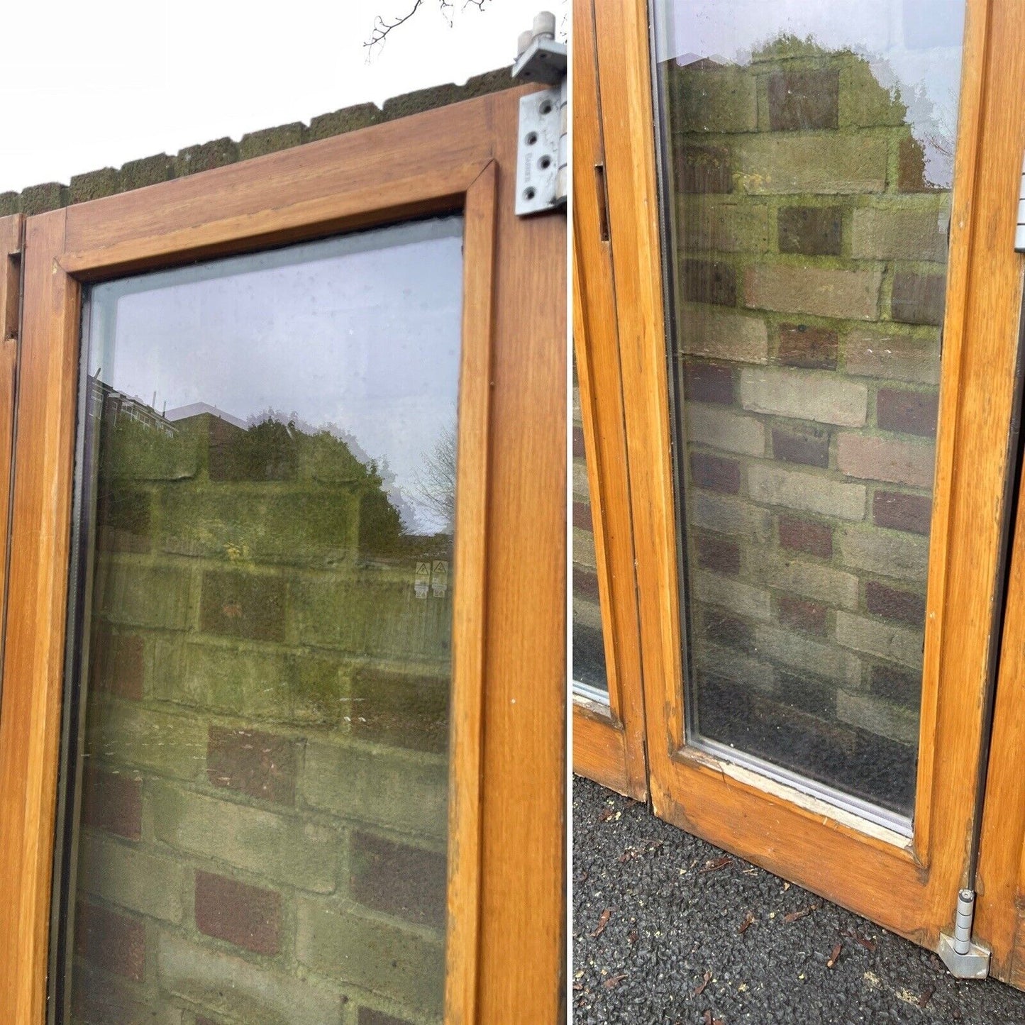 Solid Oak Double Glazed Bifold Sliding External Doors NO FRAME 1970 x 1710mm