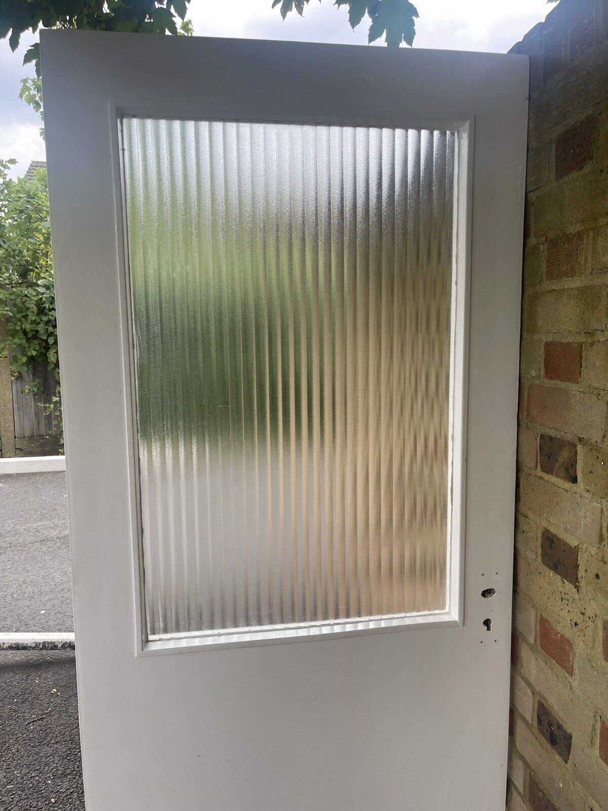 Reclaimed Reeded Glass Internal Or External Door 1965 x 763mm